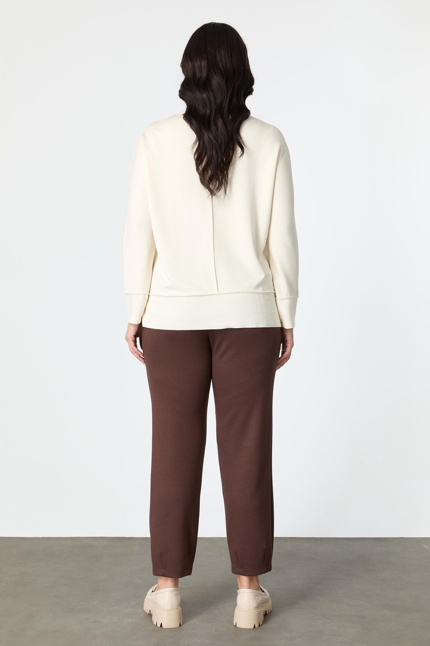 Büyük Beden Modal Pantolon-KAHVE