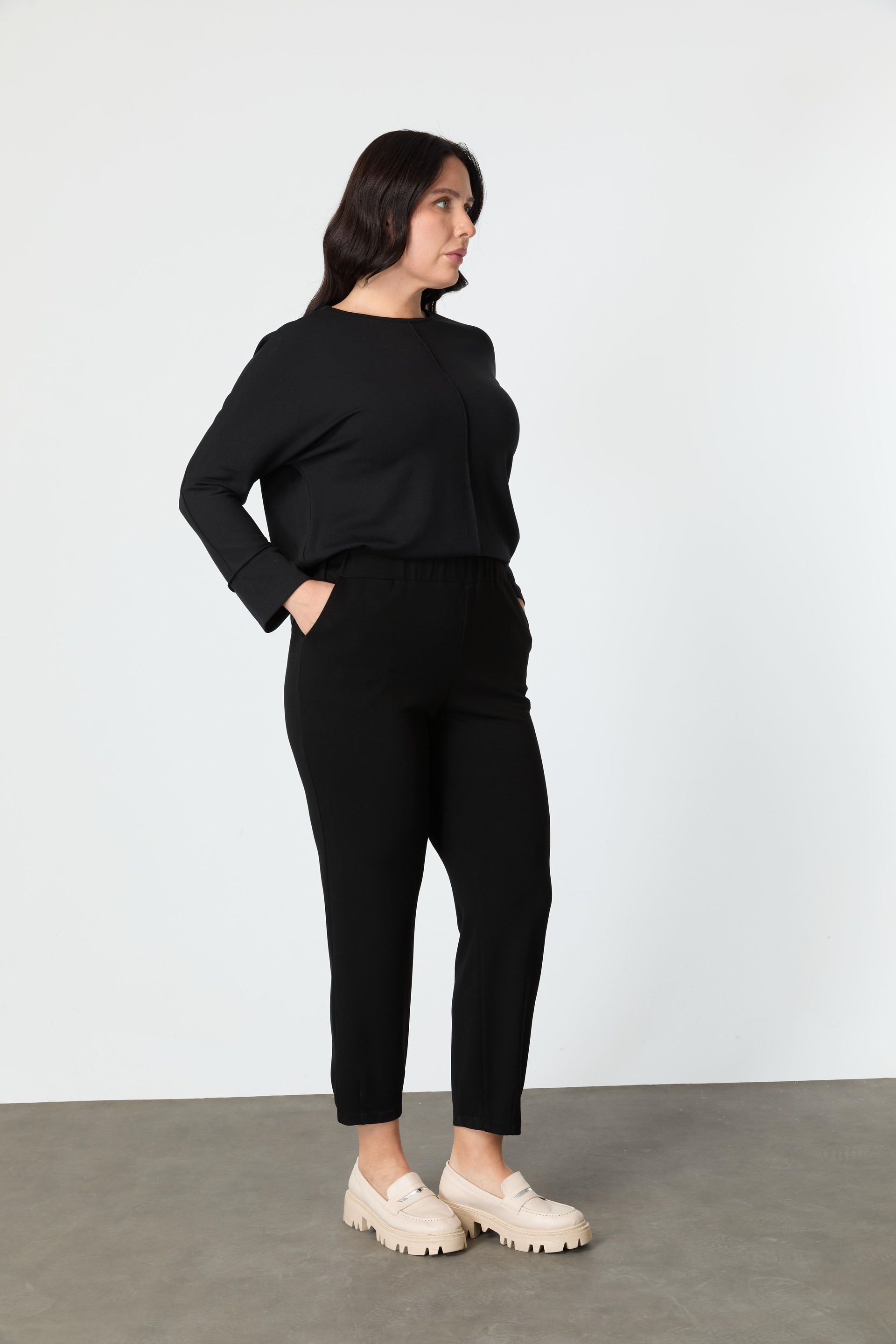 Büyük Beden Modal Pantolon-SİYAH