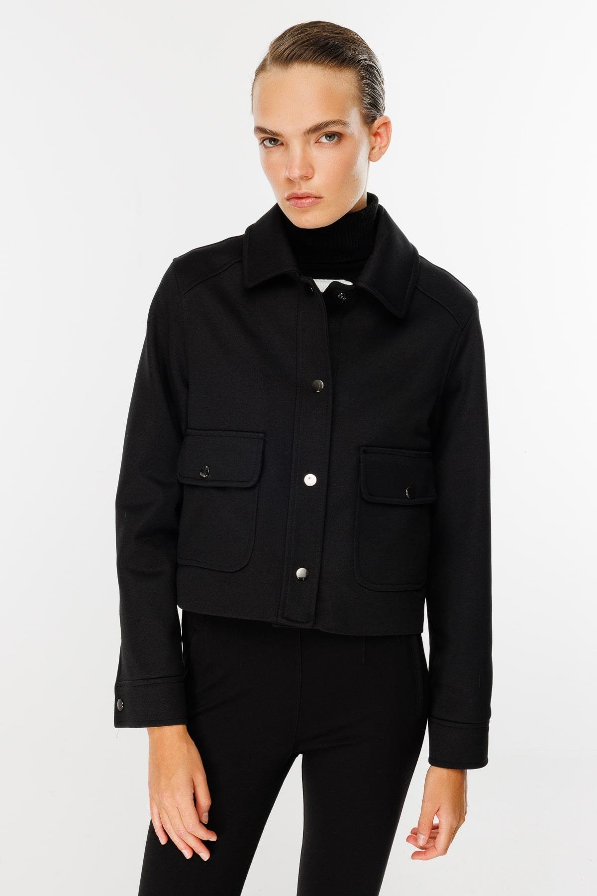 Cepli Kısa Spor Ceket-SİYAH