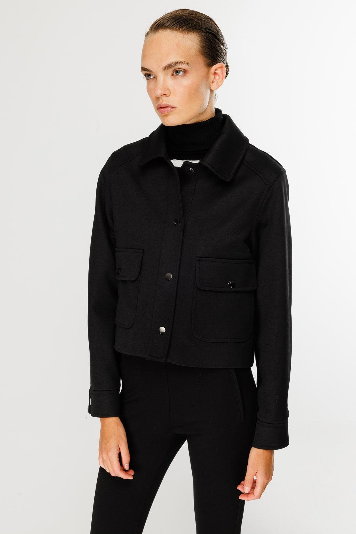 Cepli Kısa Spor Ceket-SİYAH