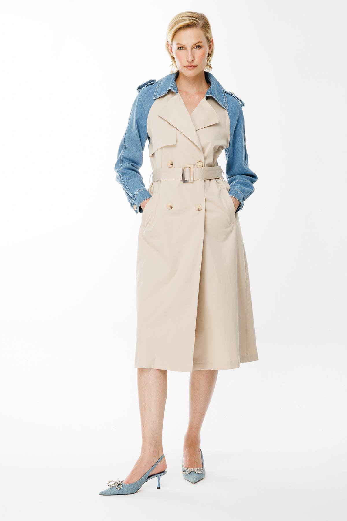 Kot Kombinli Trençkot-CAMEL