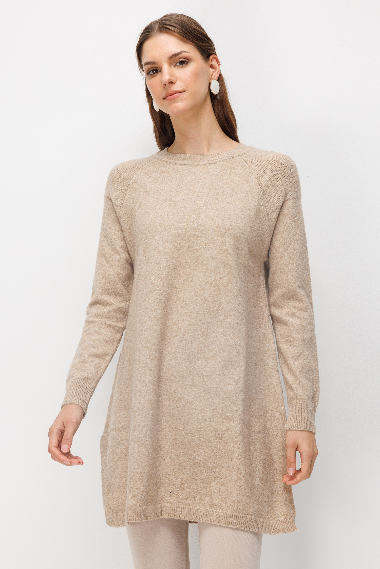 Reglan Kol Triko Tunik-VİZON