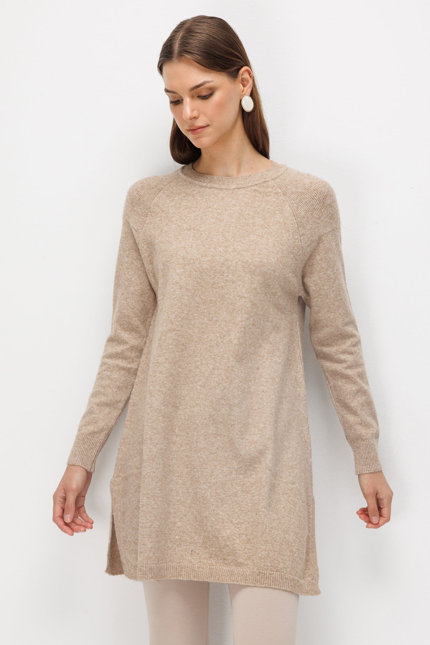 Reglan Kol Triko Tunik-VİZON