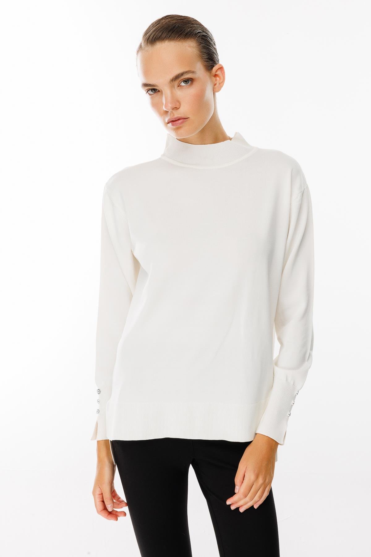 Yarım Balıkçı Basic Triko Kazak-TAŞ