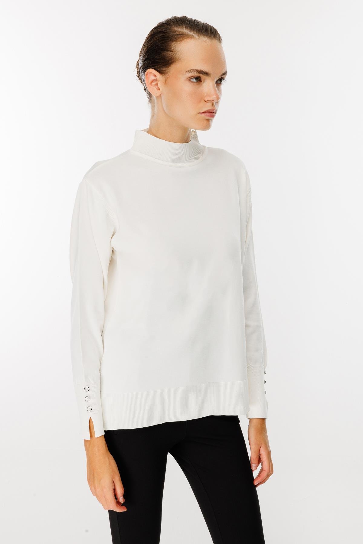 Yarım Balıkçı Basic Triko Kazak-TAŞ