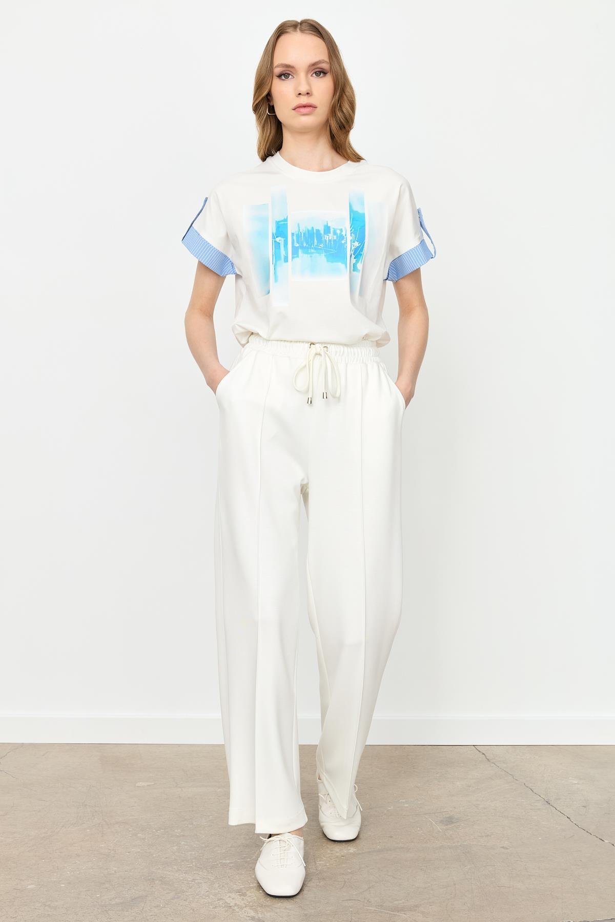 Yüksek Bel Modal Pantolon-KEMIK