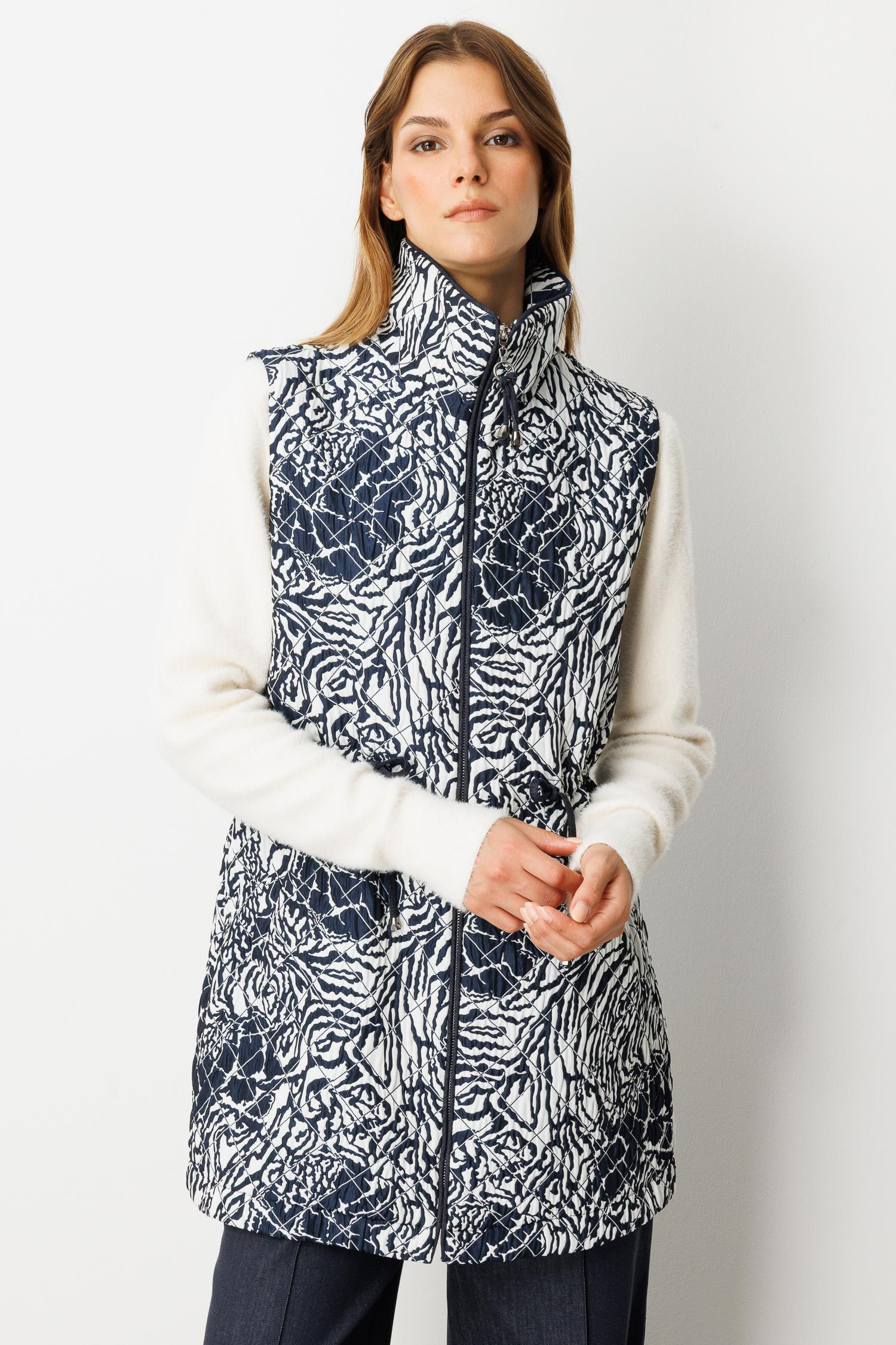 Bağlama Detalı Kapitone Yelek-LACI