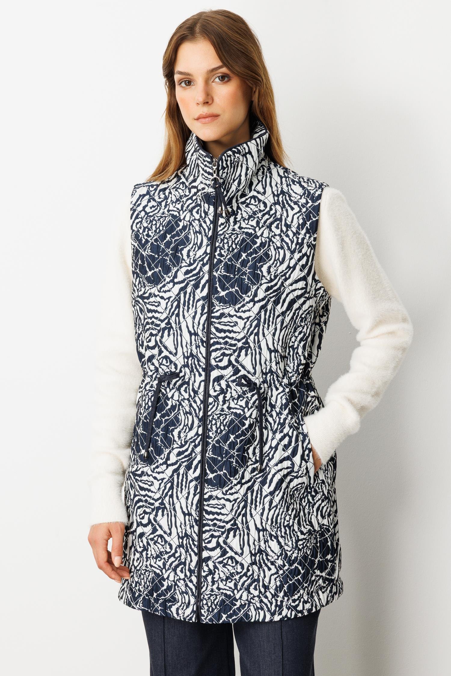 Bağlama Detalı Kapitone Yelek-LACI