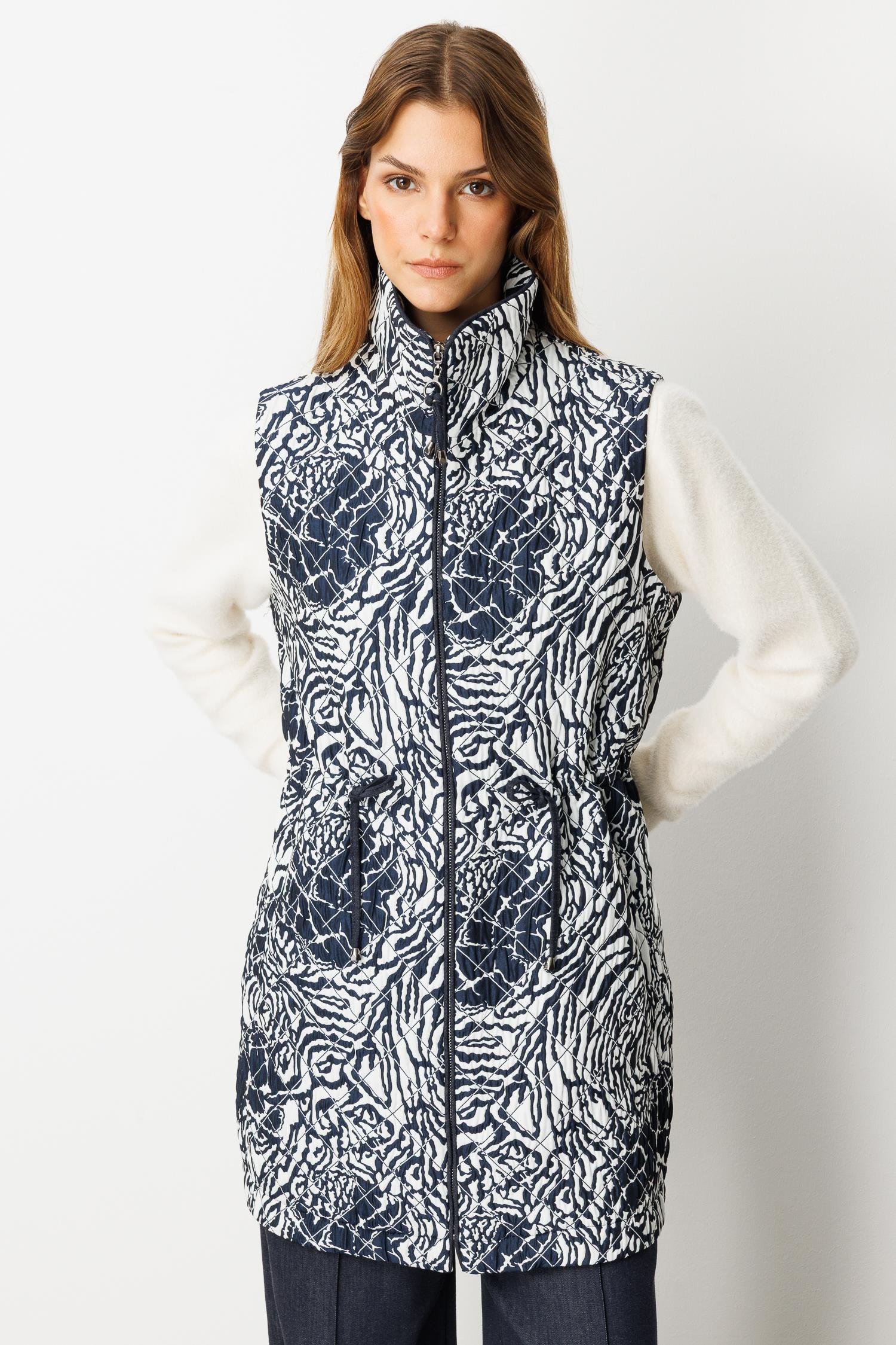 Bağlama Detalı Kapitone Yelek-LACI