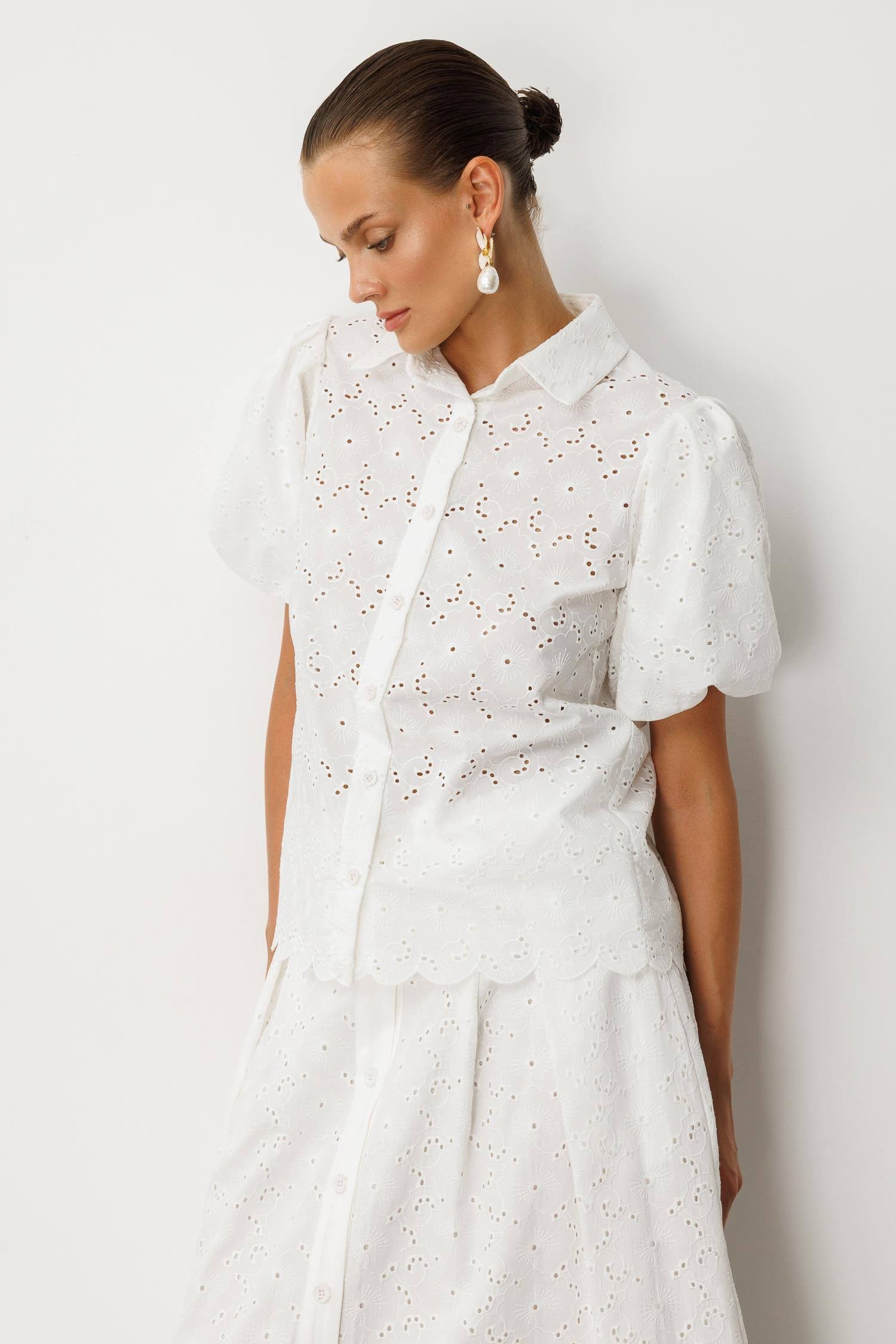 Balon Kol Pamuklu Fisto Gömlek-KEMIK