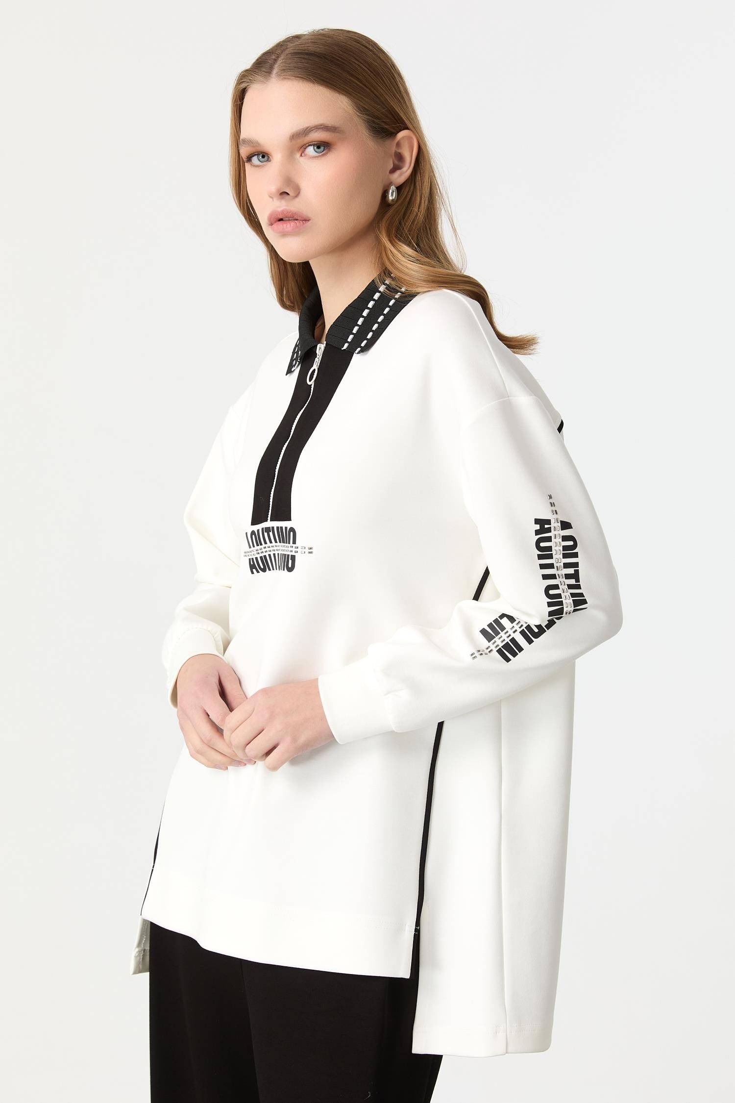 Baskı Detaylı Modal Tunik-KEMIK