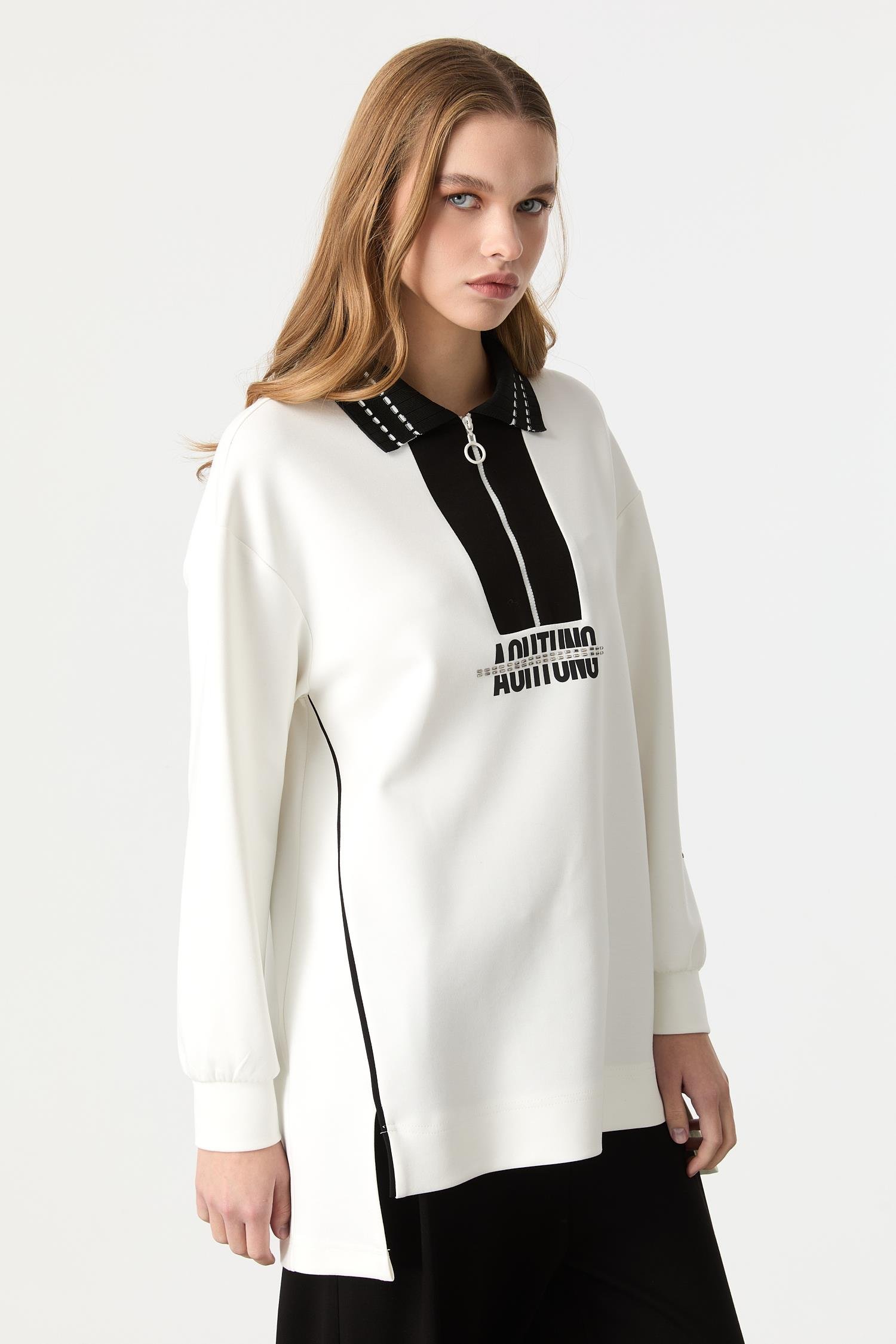 Baskı Detaylı Modal Tunik-KEMIK