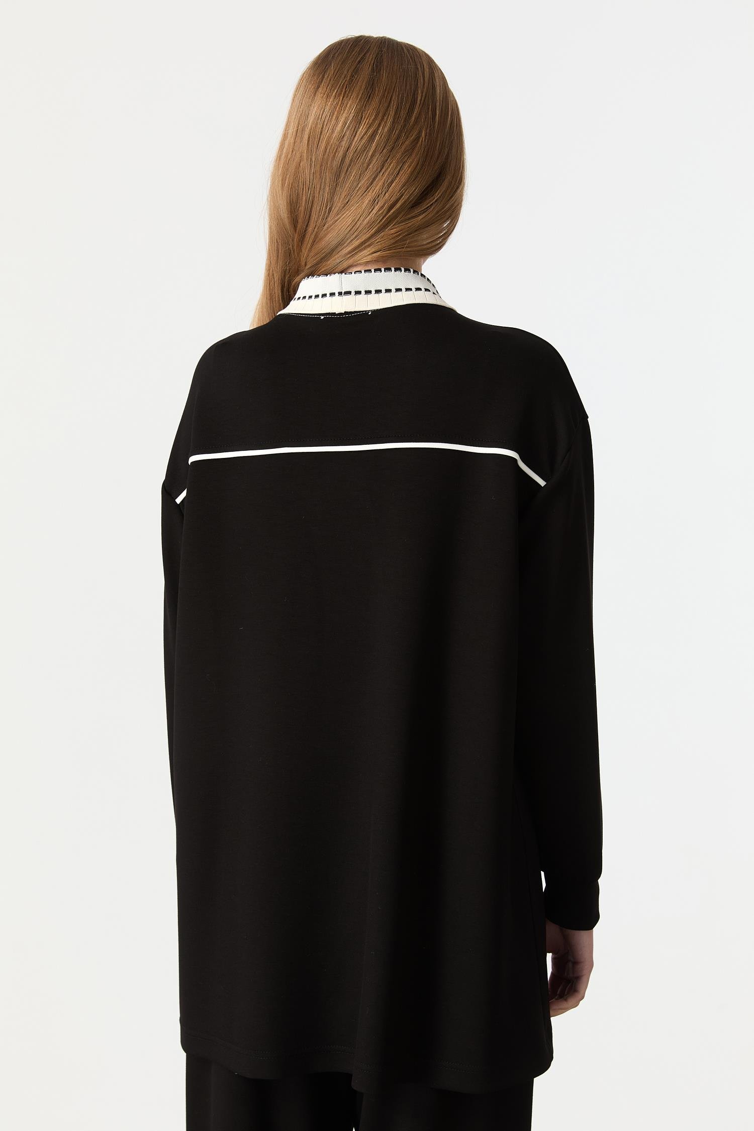 Baskı Detaylı Modal Tunik-SİYAH