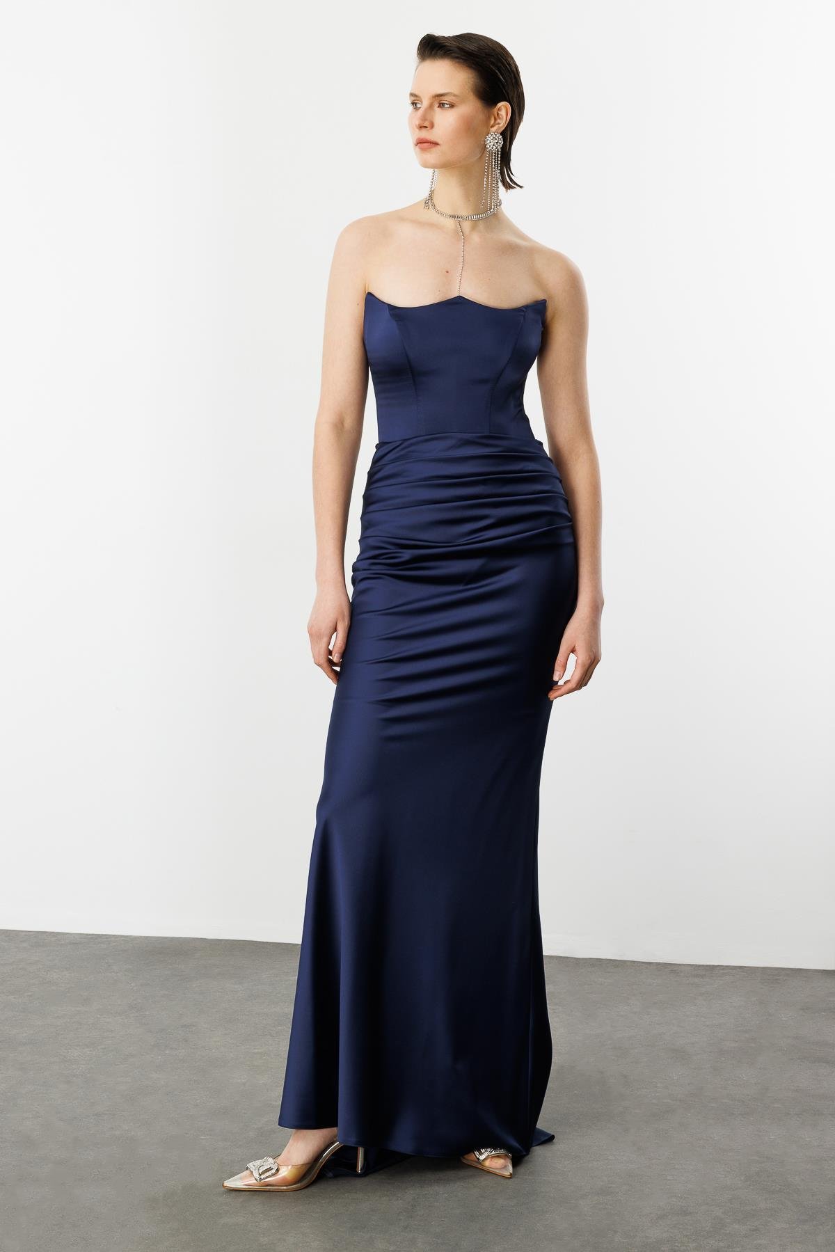 Beli Drapeli Abiye Elbise-LACI