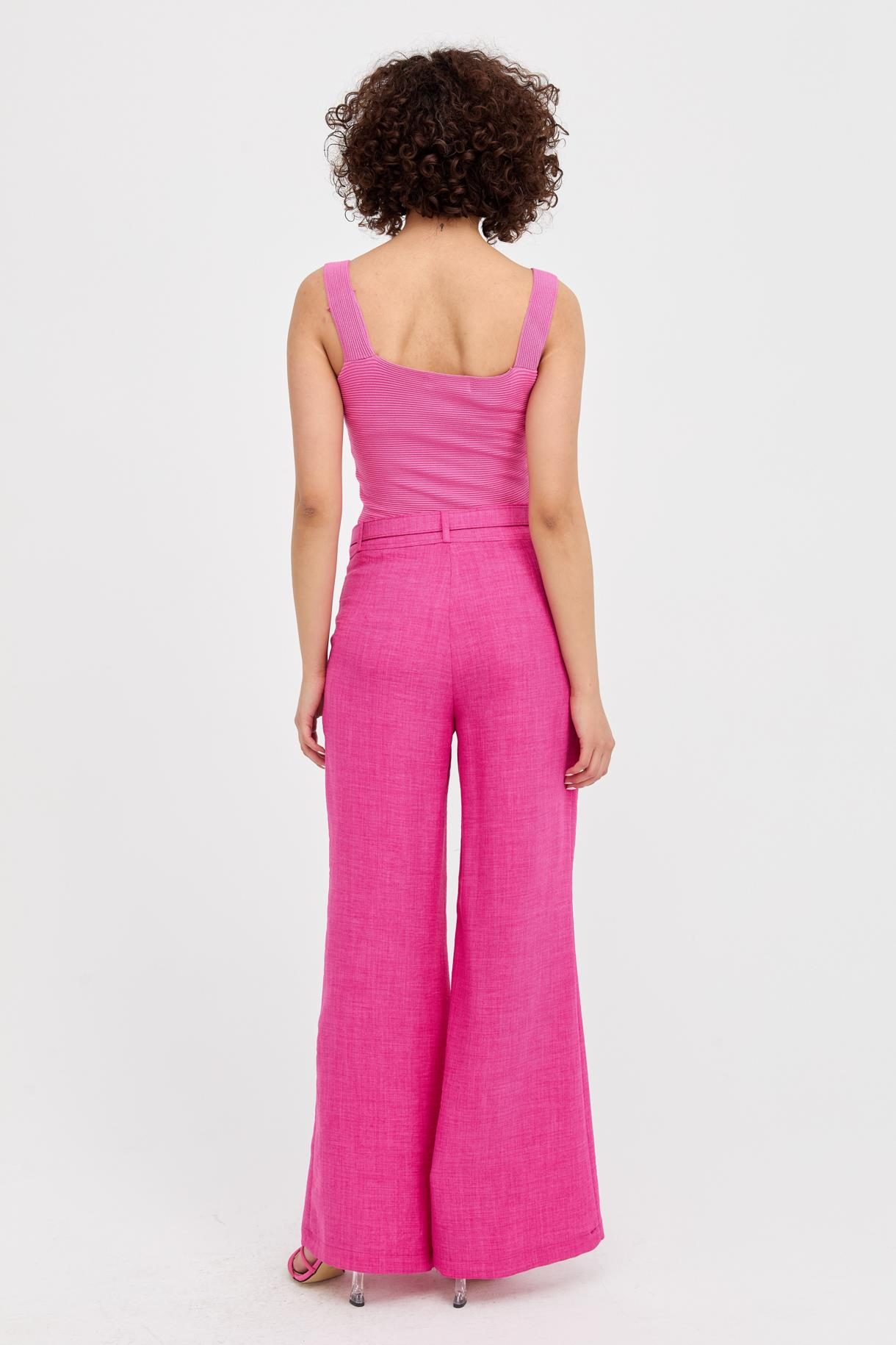 Beli Kemerli Flare Keten Pantolon - FUJYA