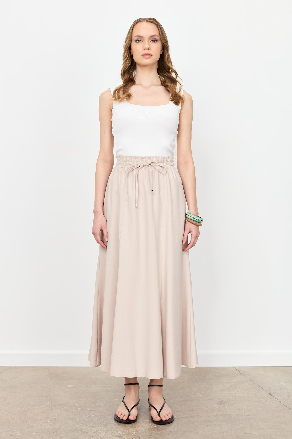 Beli Lastik Modal Uzun Etek-TAŞ