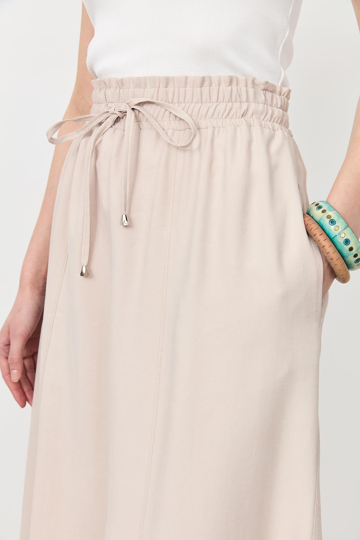 Beli Lastik Modal Uzun Etek-TAŞ