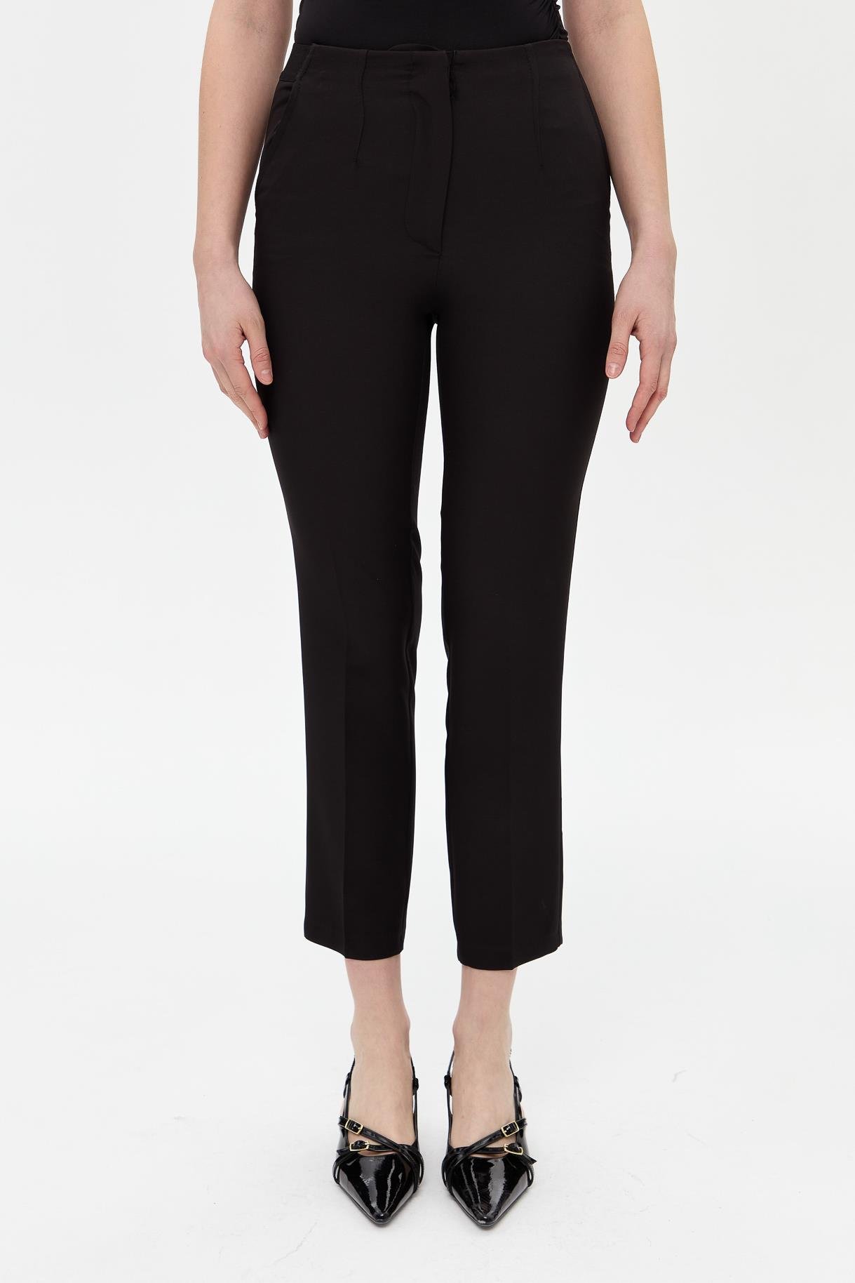 Beli Lastikli Fit Pantolon - SİYAH