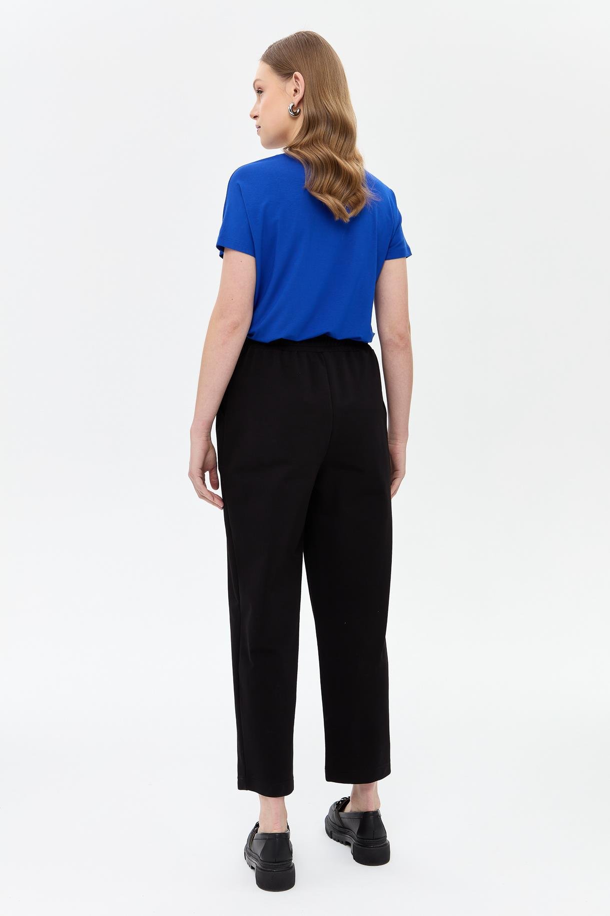 Beli Lastikli İki İplik Pantolon - SİYAH