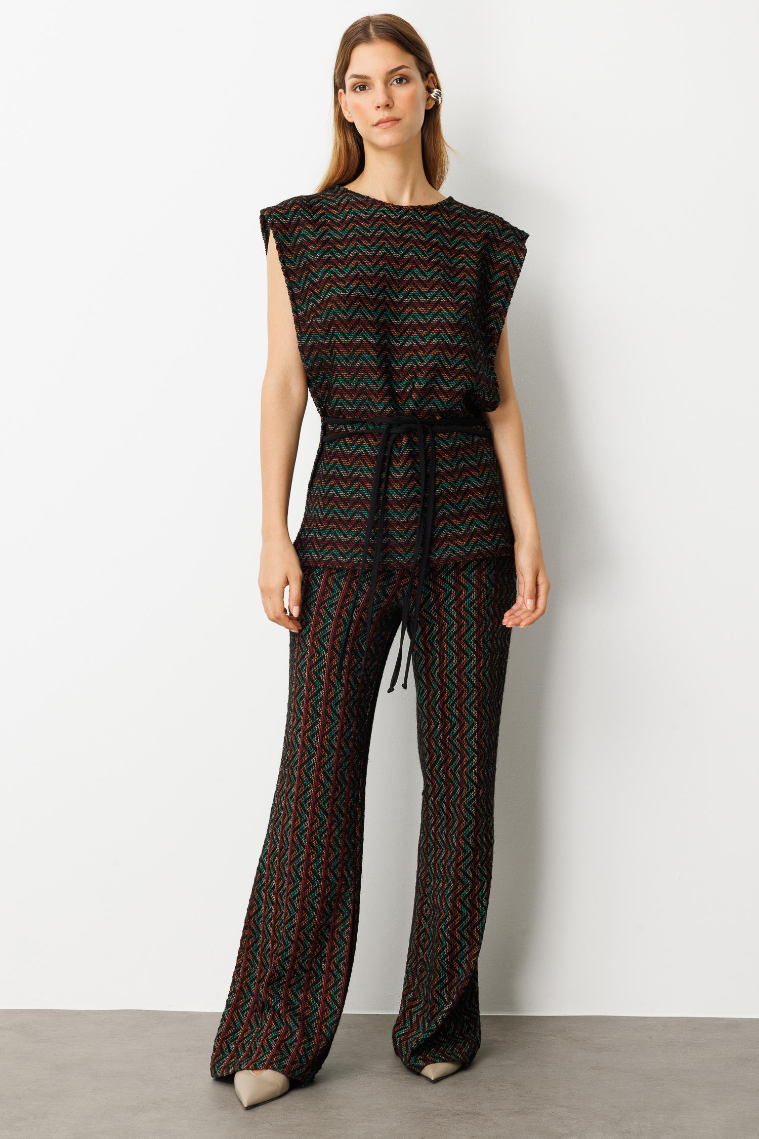 Beli Lastikli Örme Pantolon-HAKİ