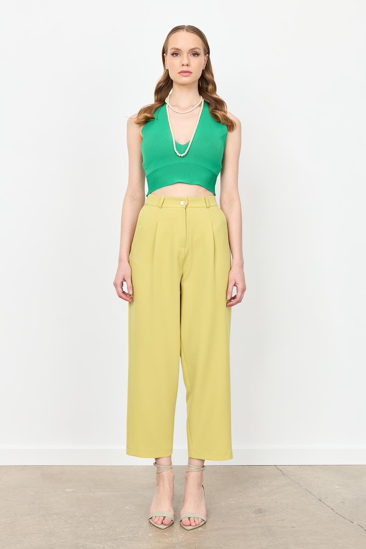 Beli Lastikli Relax Pantolon-Y.YEŞİLİ