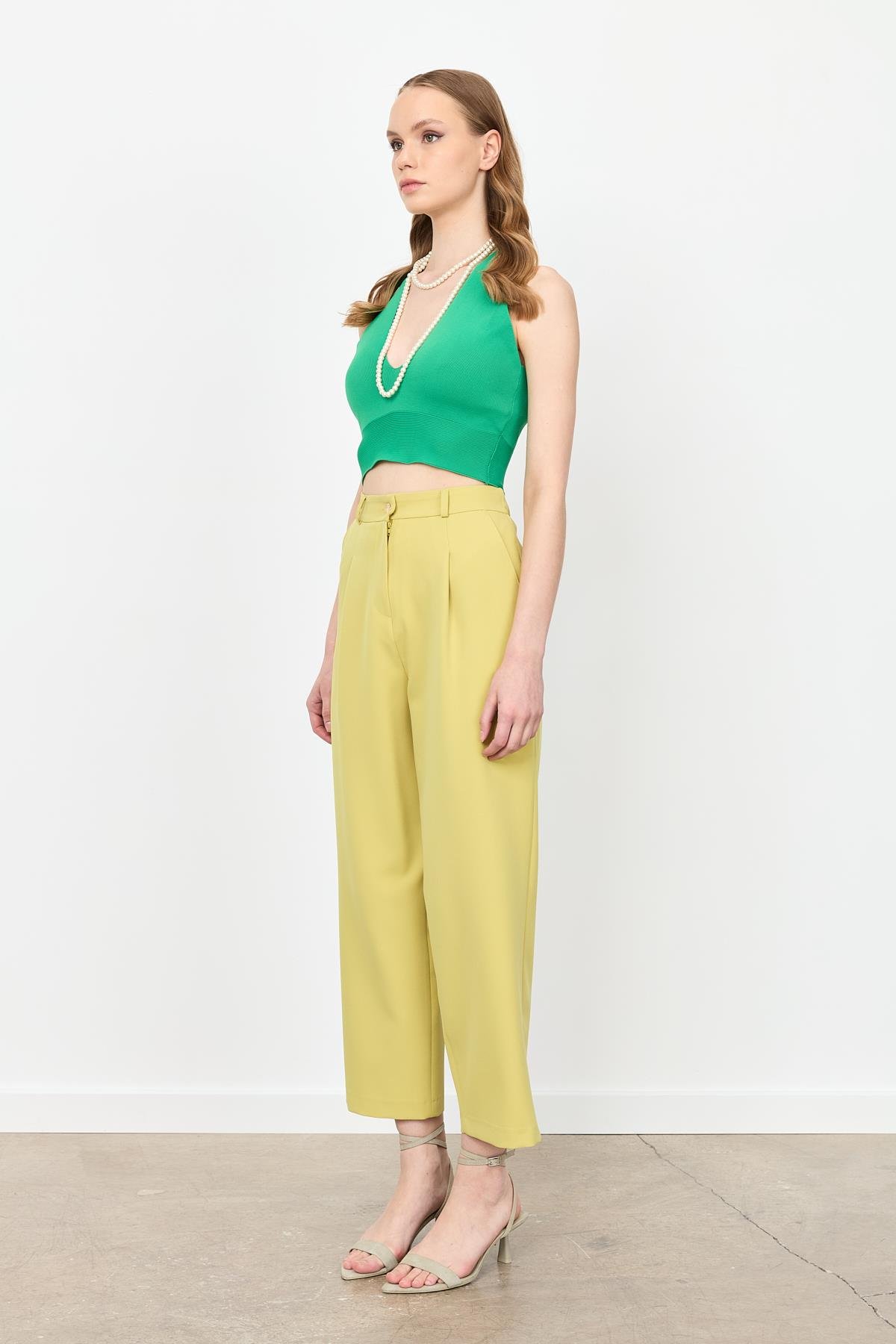 Beli Lastikli Relax Pantolon-Y.YEŞİLİ