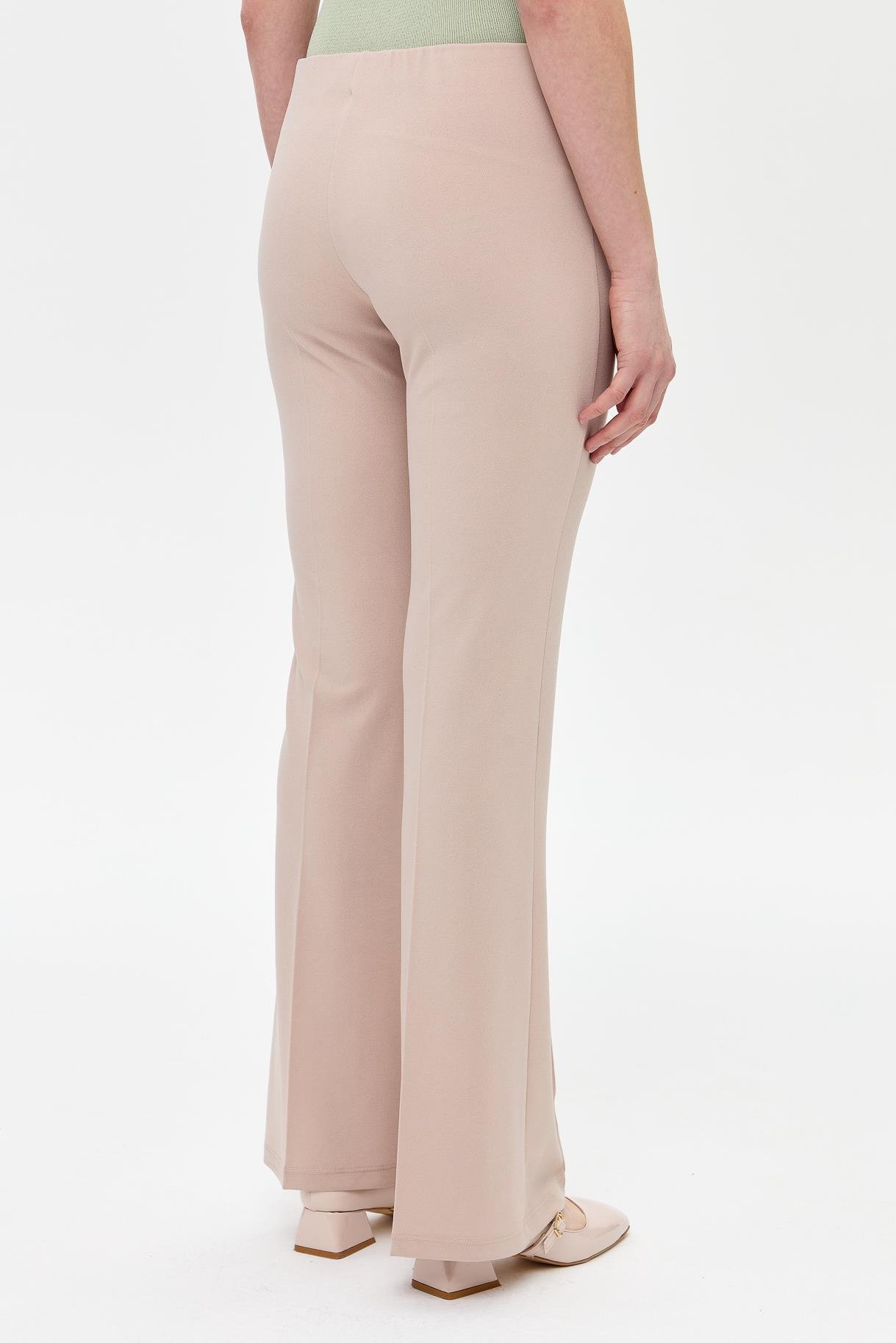 Beli Lastikli Yüksek Bel Pantolon - BEJ