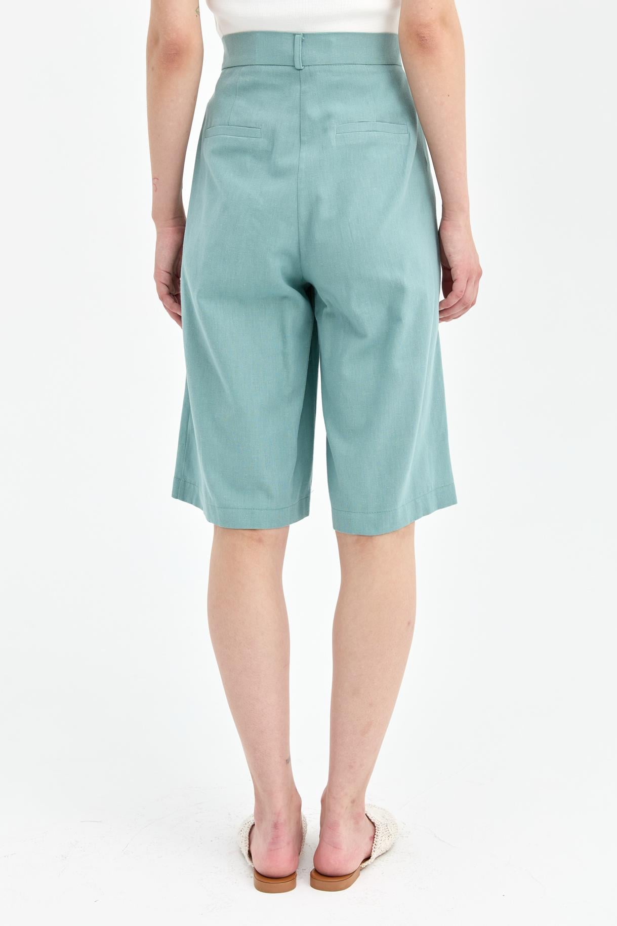 Bermuda Keten Pantolon - MINT