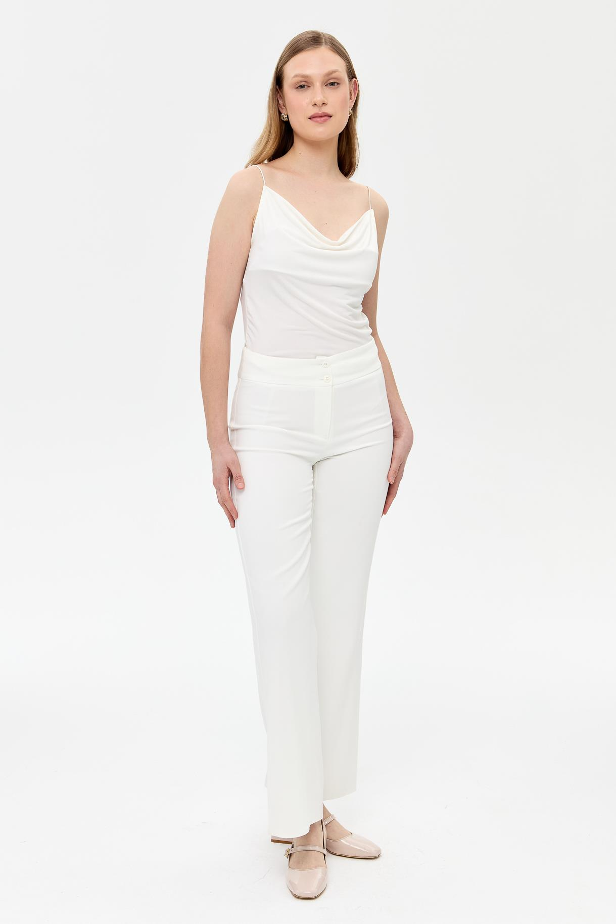 Bol Paça Klasik Pantolon - EKRU