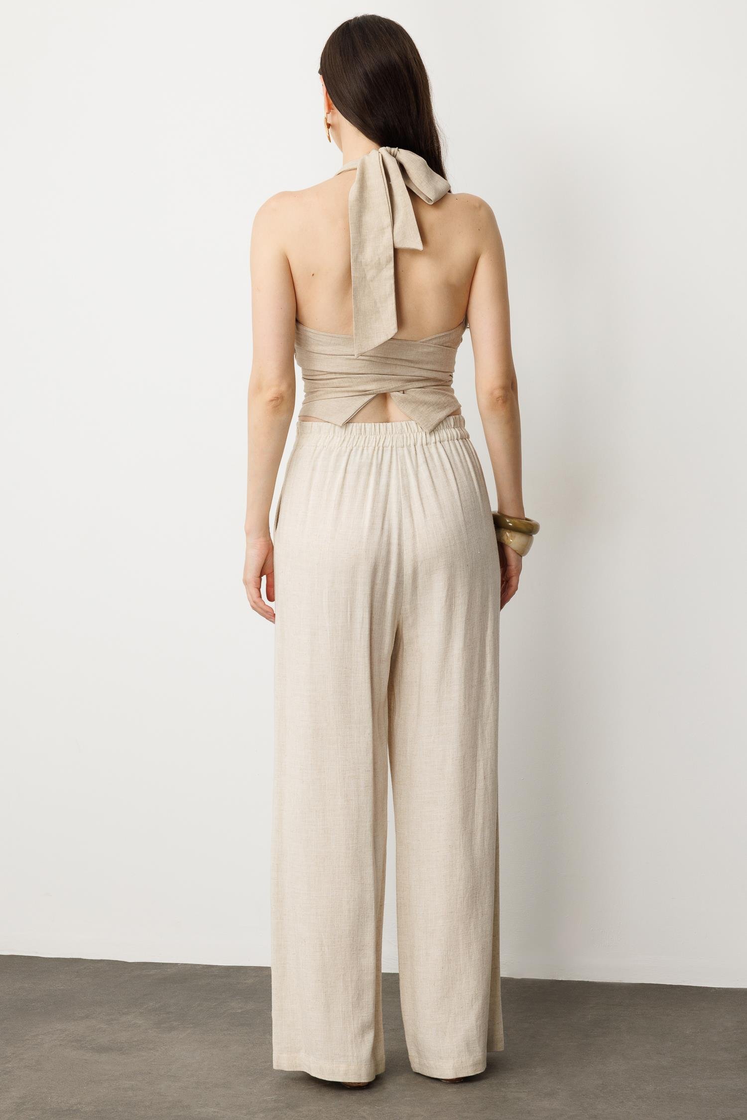 Bol Paça Viskon Pantolon-TAŞ