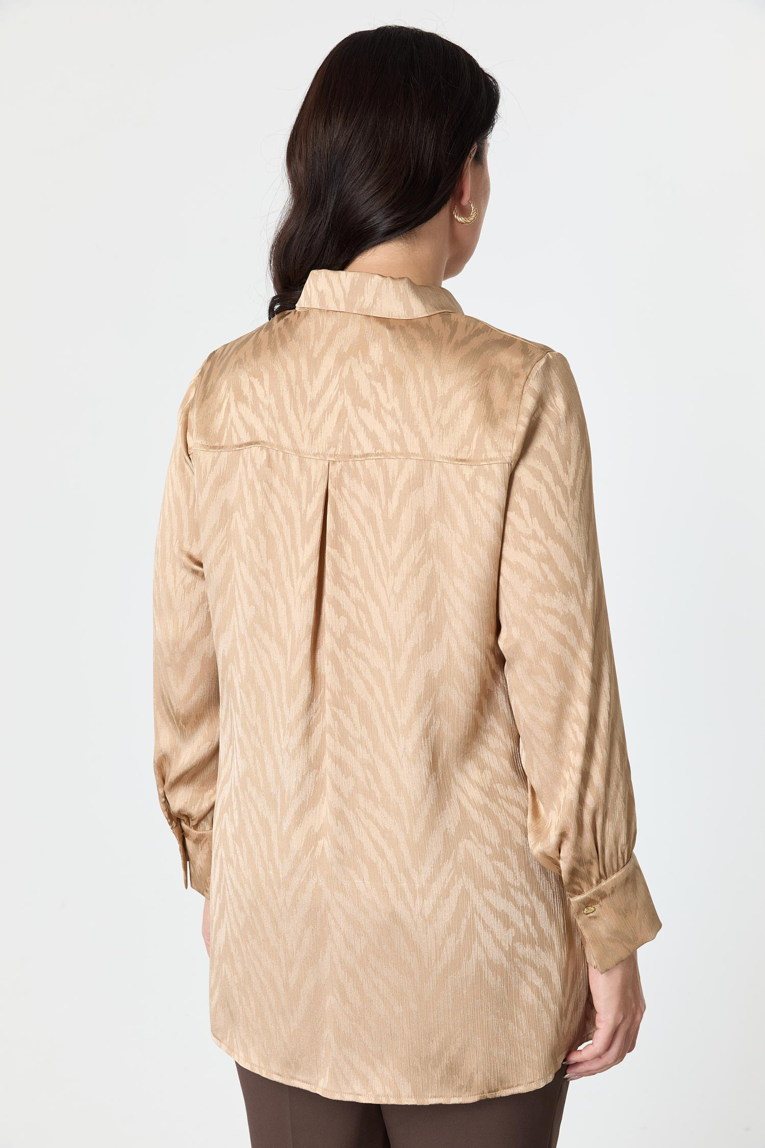 Büyük Beden Bağlama Detaylı Tunik Gömlek-