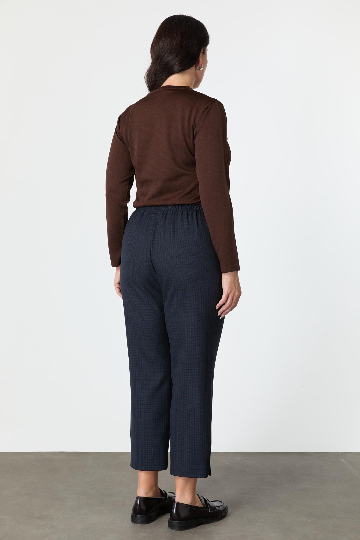 Büyük Beden Ekose Pantolon-LACI