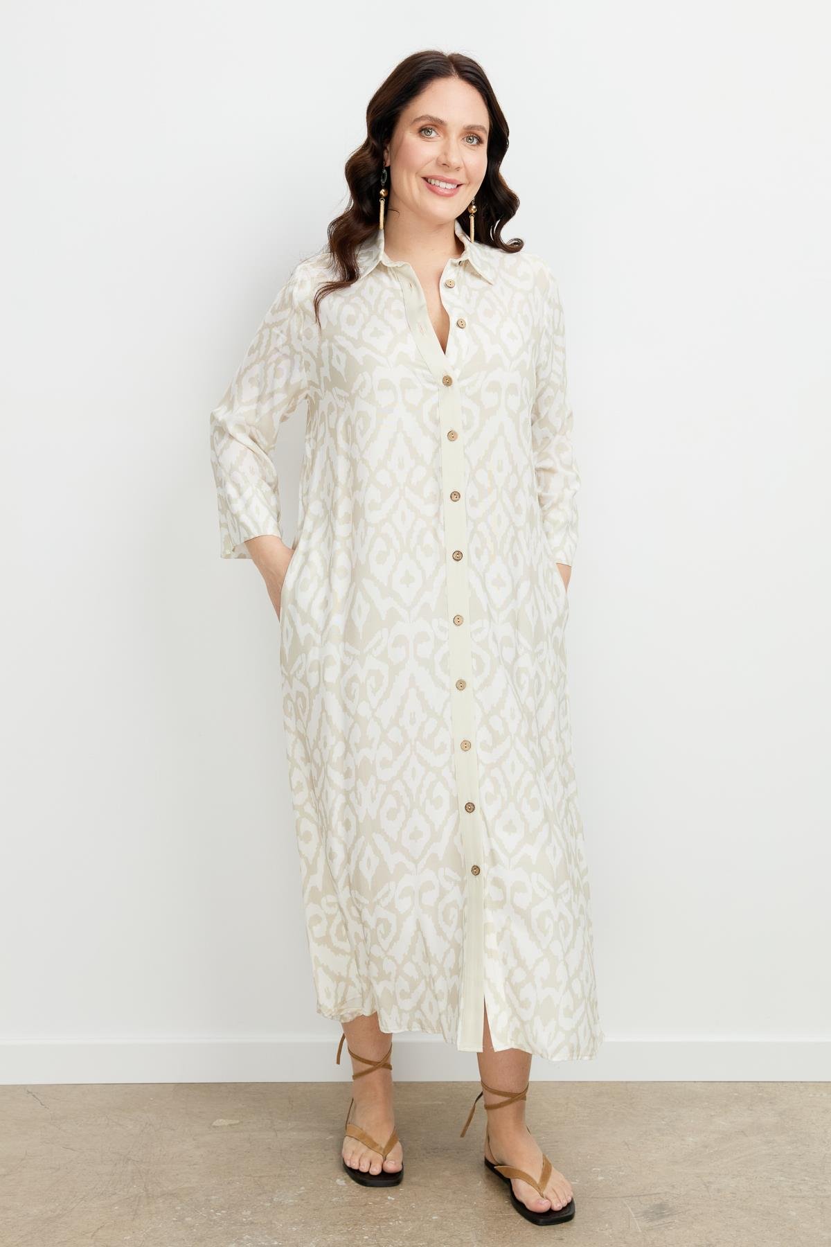 Büyük Beden Etnik Desen Elbise-VİZON