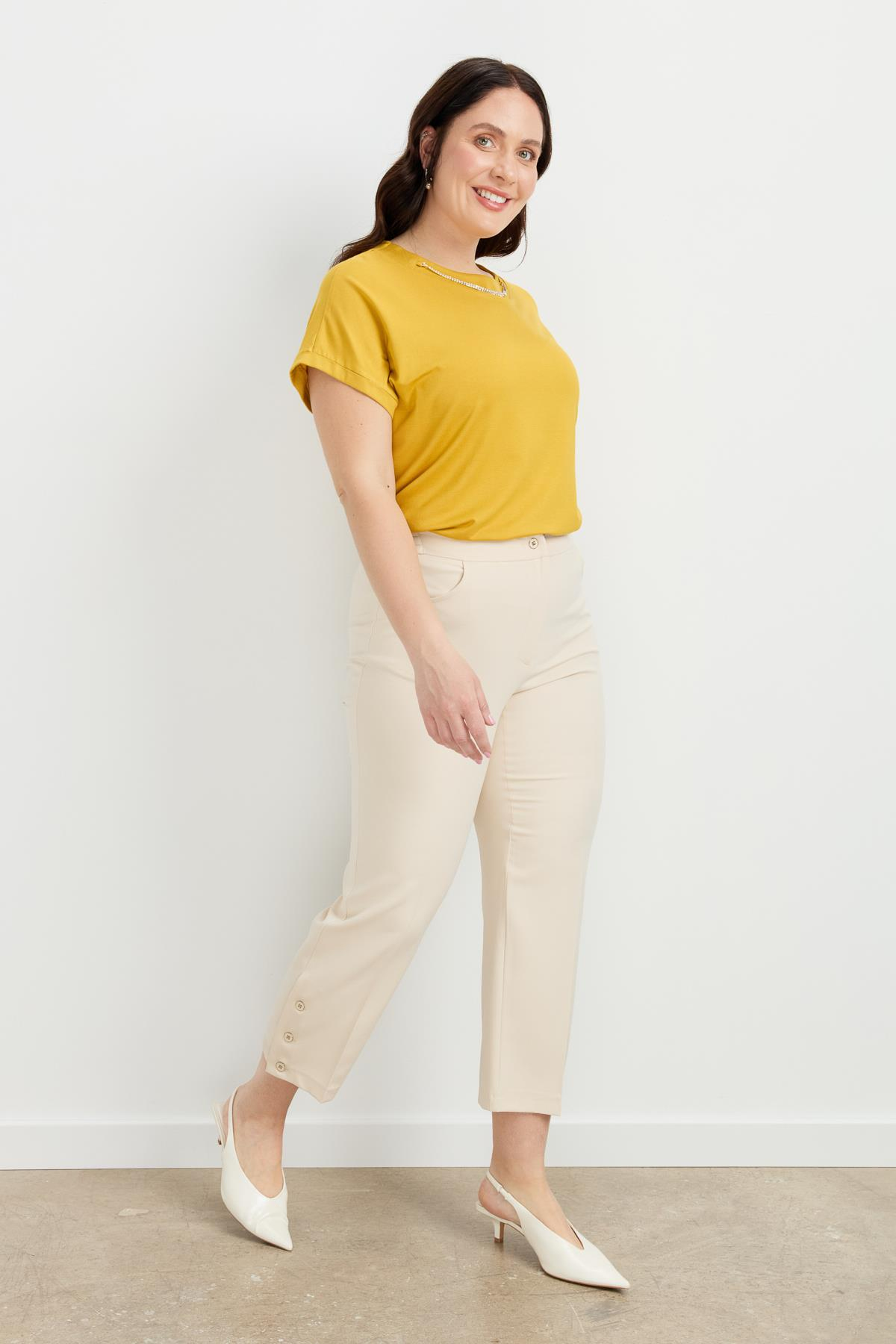 Büyük Beden Hürrem Pantolon-TAŞ