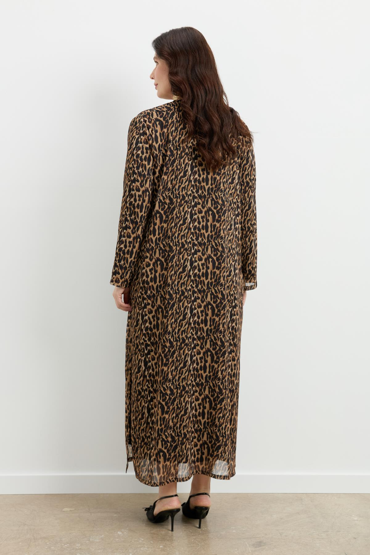 Büyük Beden Leoparın Rüyası Takım Elbise-CAMEL