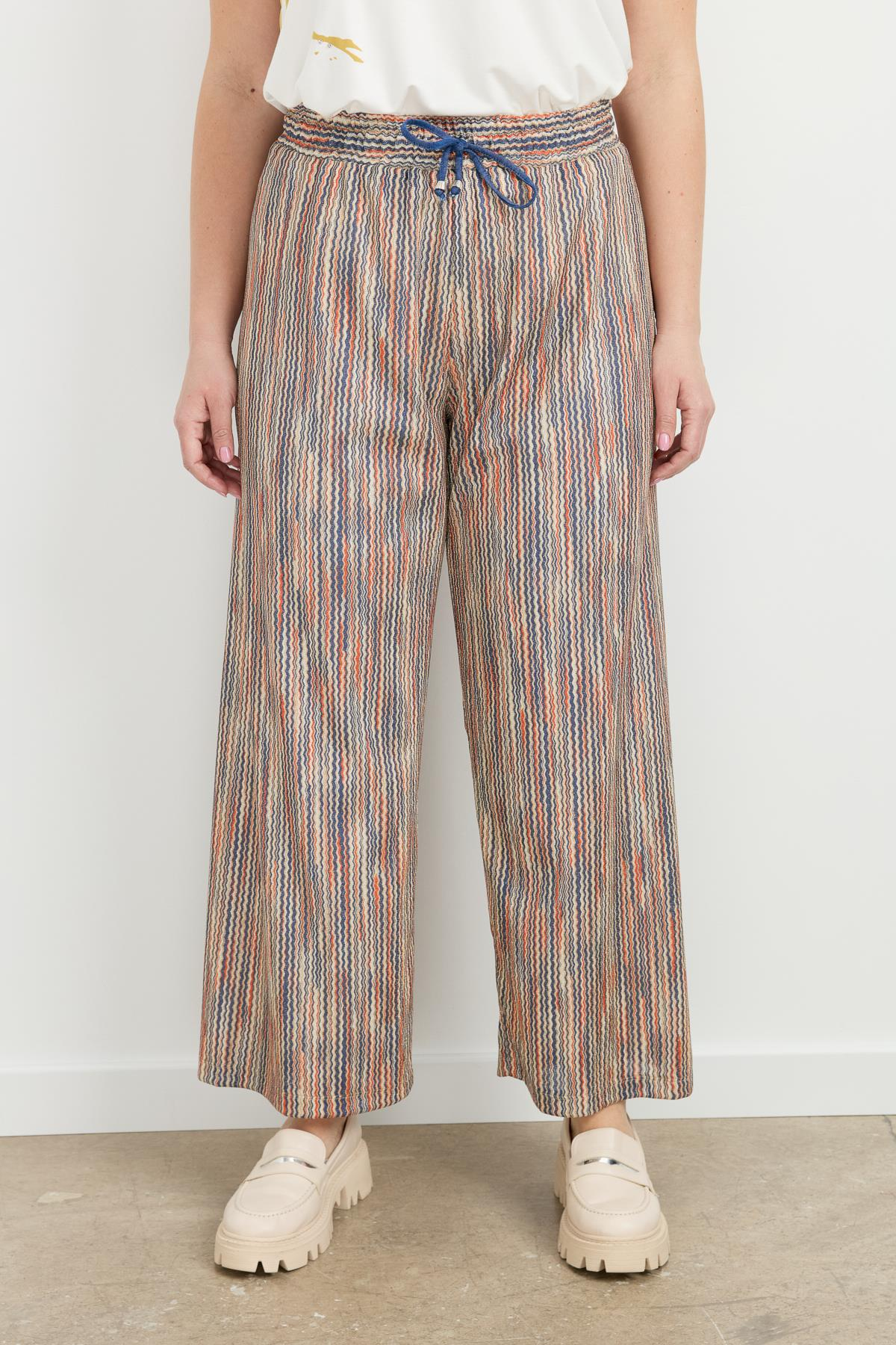 Büyük Beden Simli Örme Pantolon-KIRMIZI