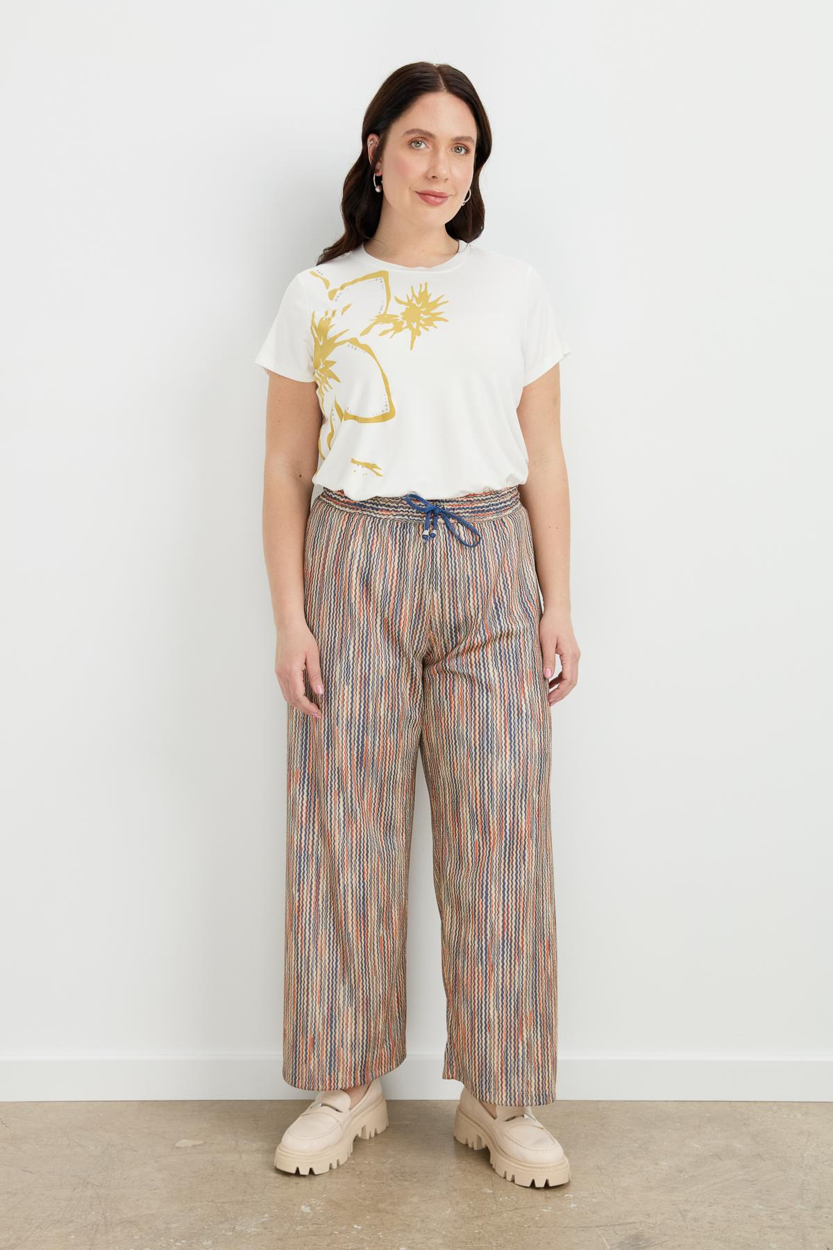 Büyük Beden Simli Örme Pantolon-KIRMIZI