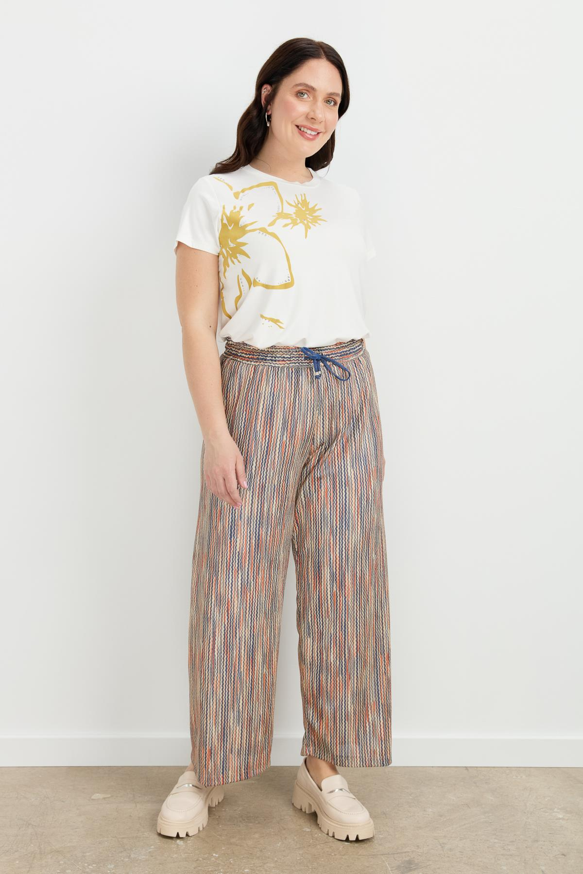 Büyük Beden Simli Örme Pantolon-KIRMIZI