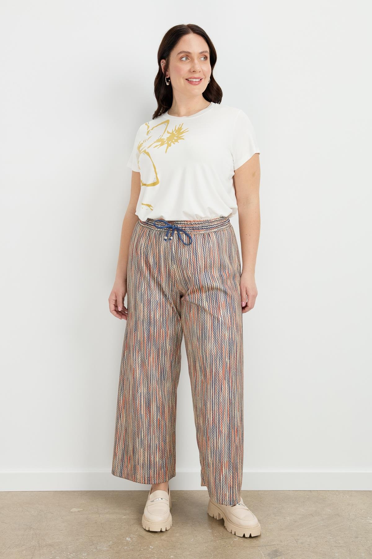 Büyük Beden Simli Örme Pantolon-KIRMIZI