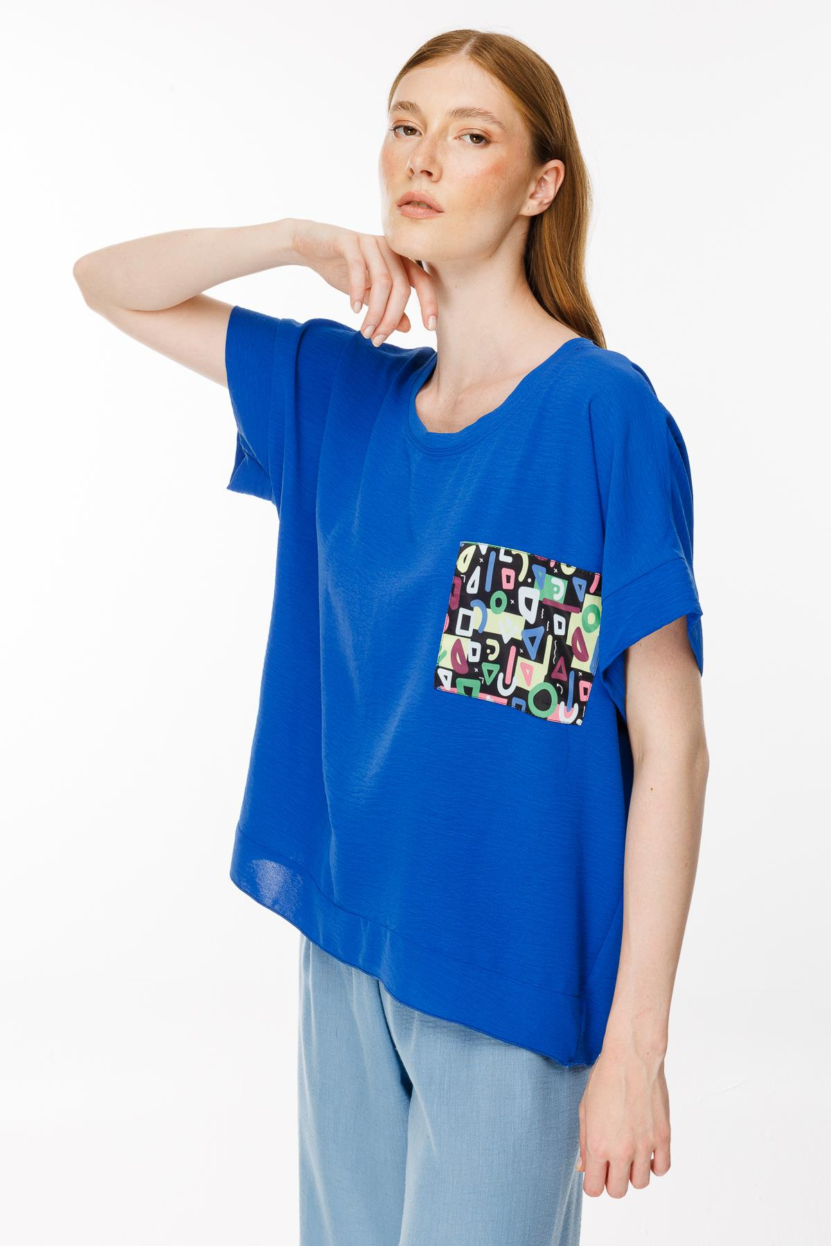 Cebi Baskı Detaylı Bluz - SAX