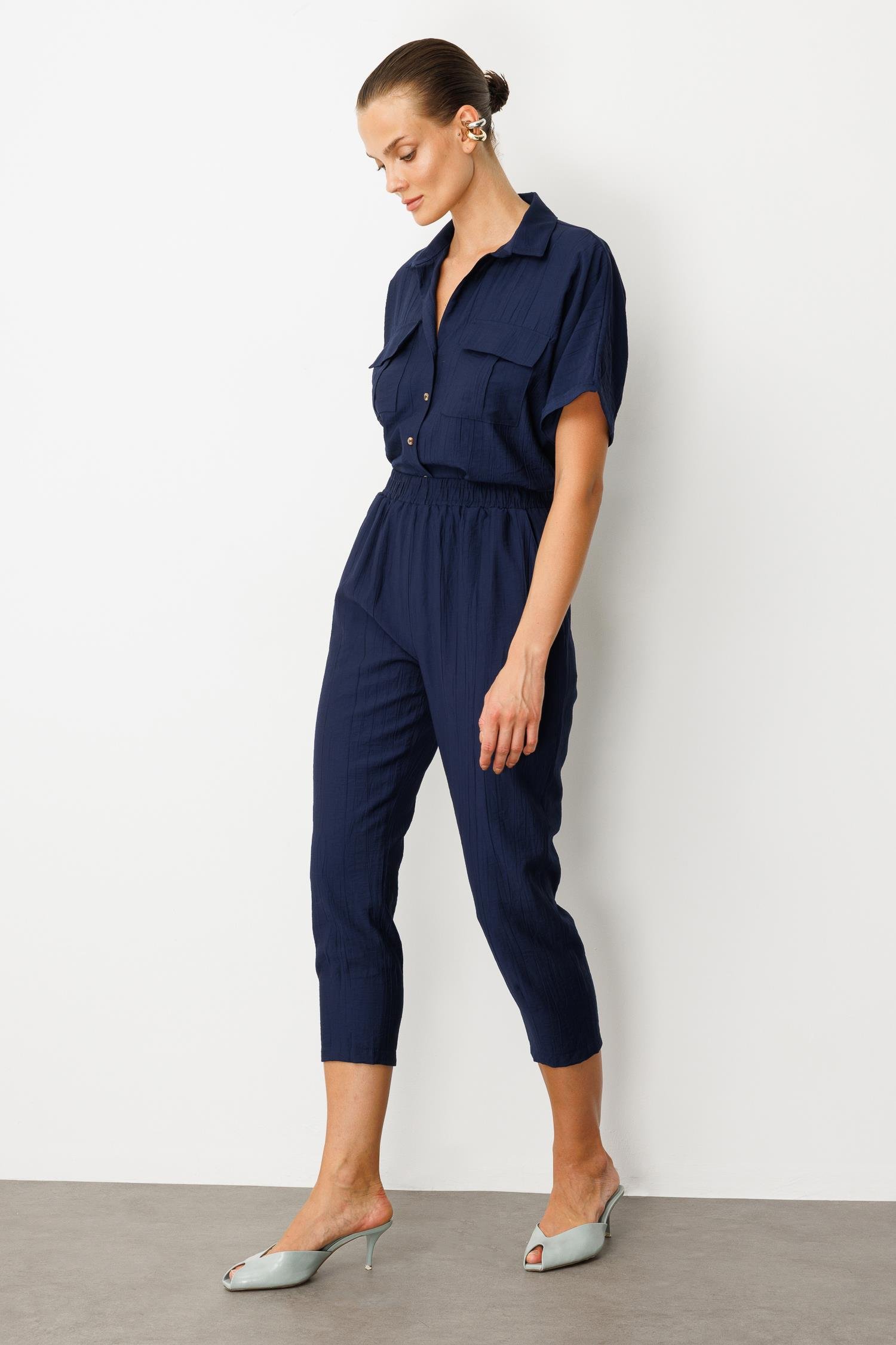 Cep Detay Beli Lastikli Pantolon-LACI