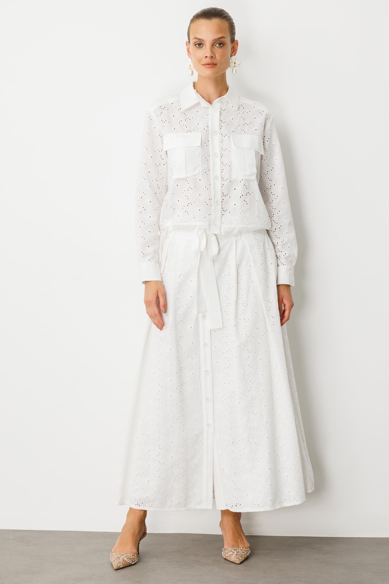 Cep Detaylı Pamuklu Fisto Gömlek-KEMIK