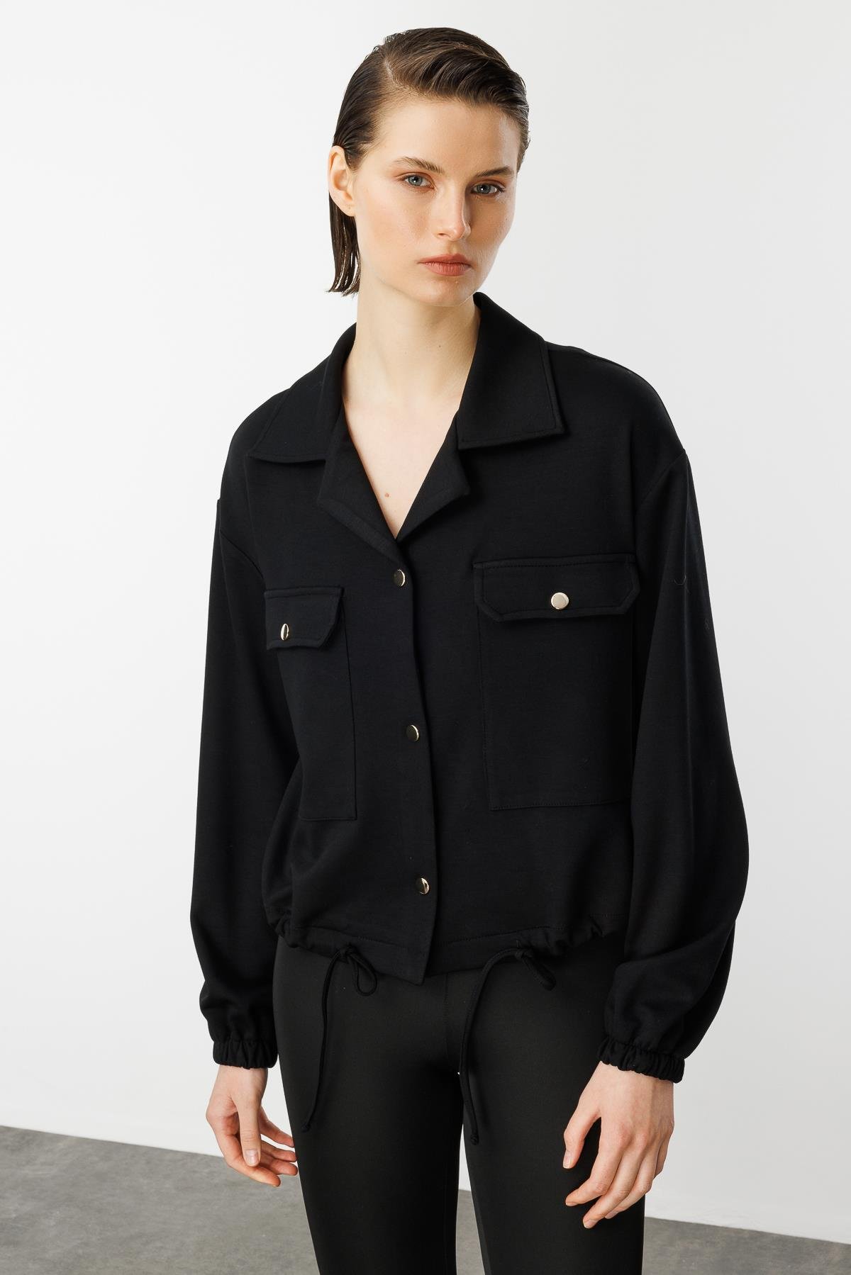 Cep Detaylı Spor Ceket-SİYAH