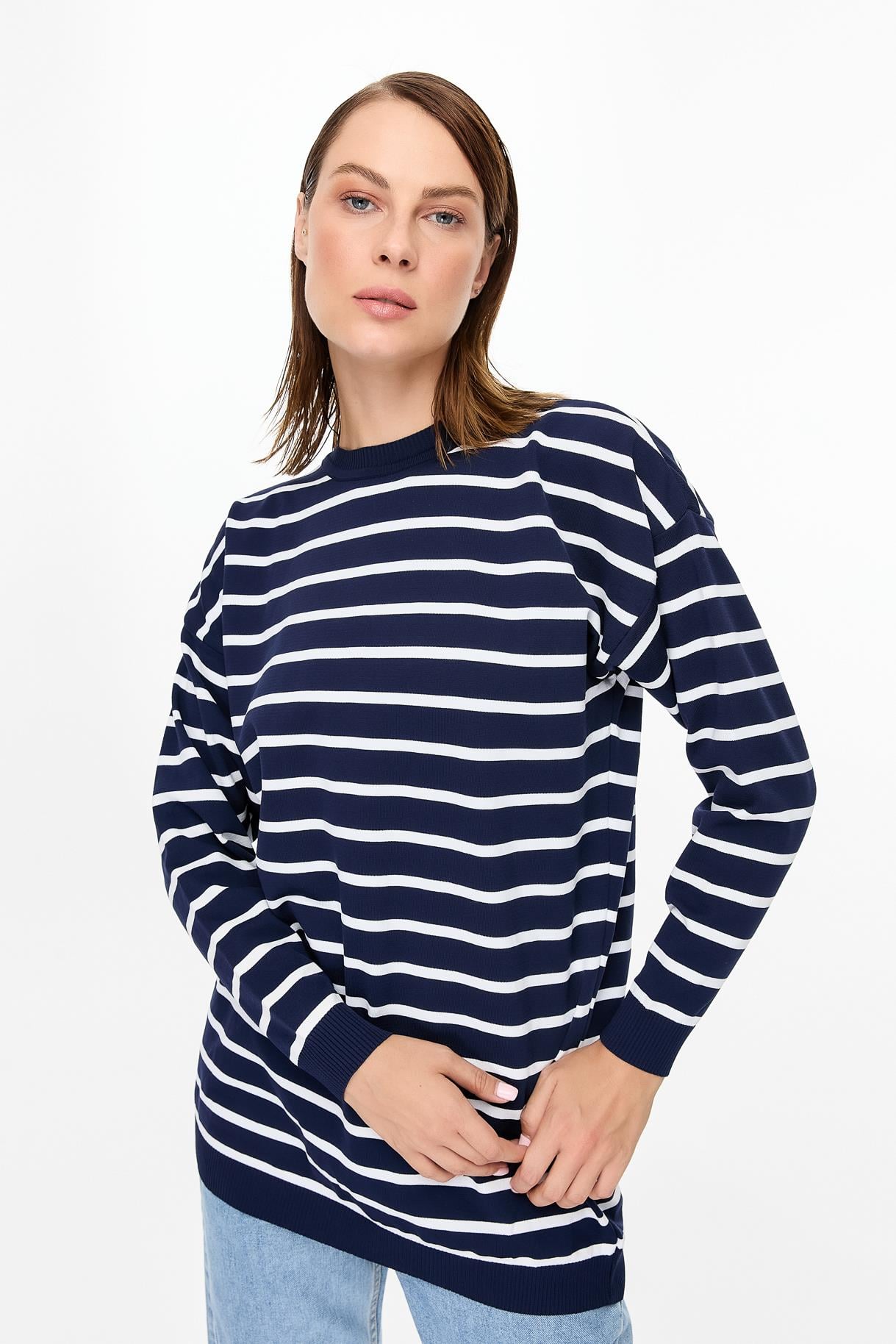 Çizgili Basic Triko Tunik - LACI