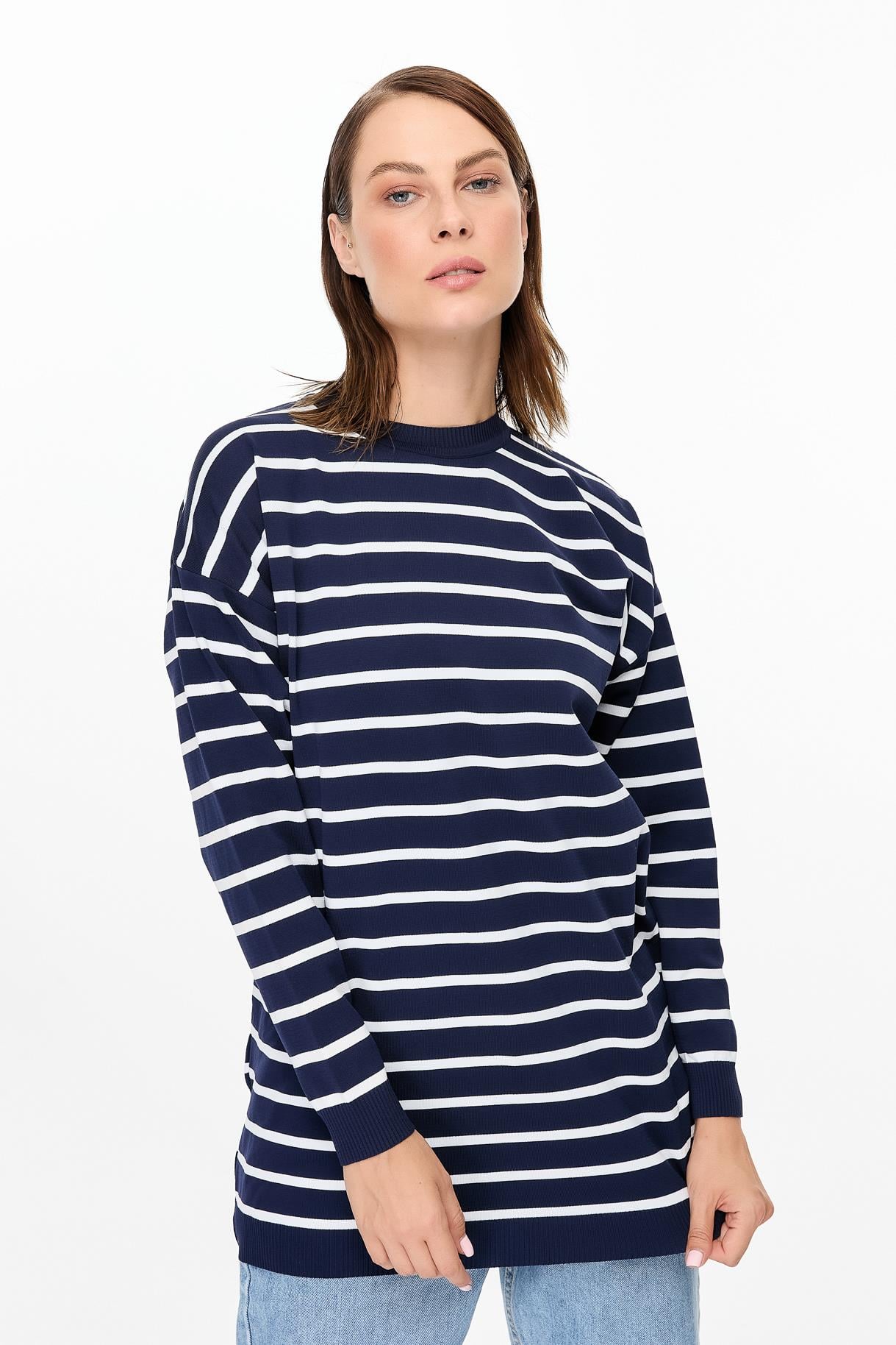 Çizgili Basic Triko Tunik - LACI