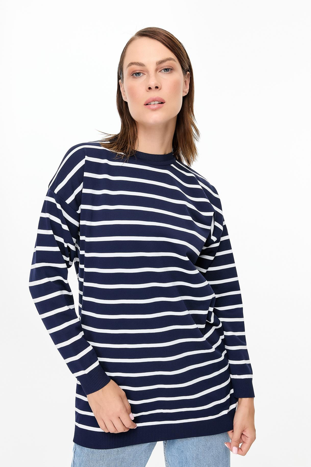 Çizgili Basic Triko Tunik - LACI