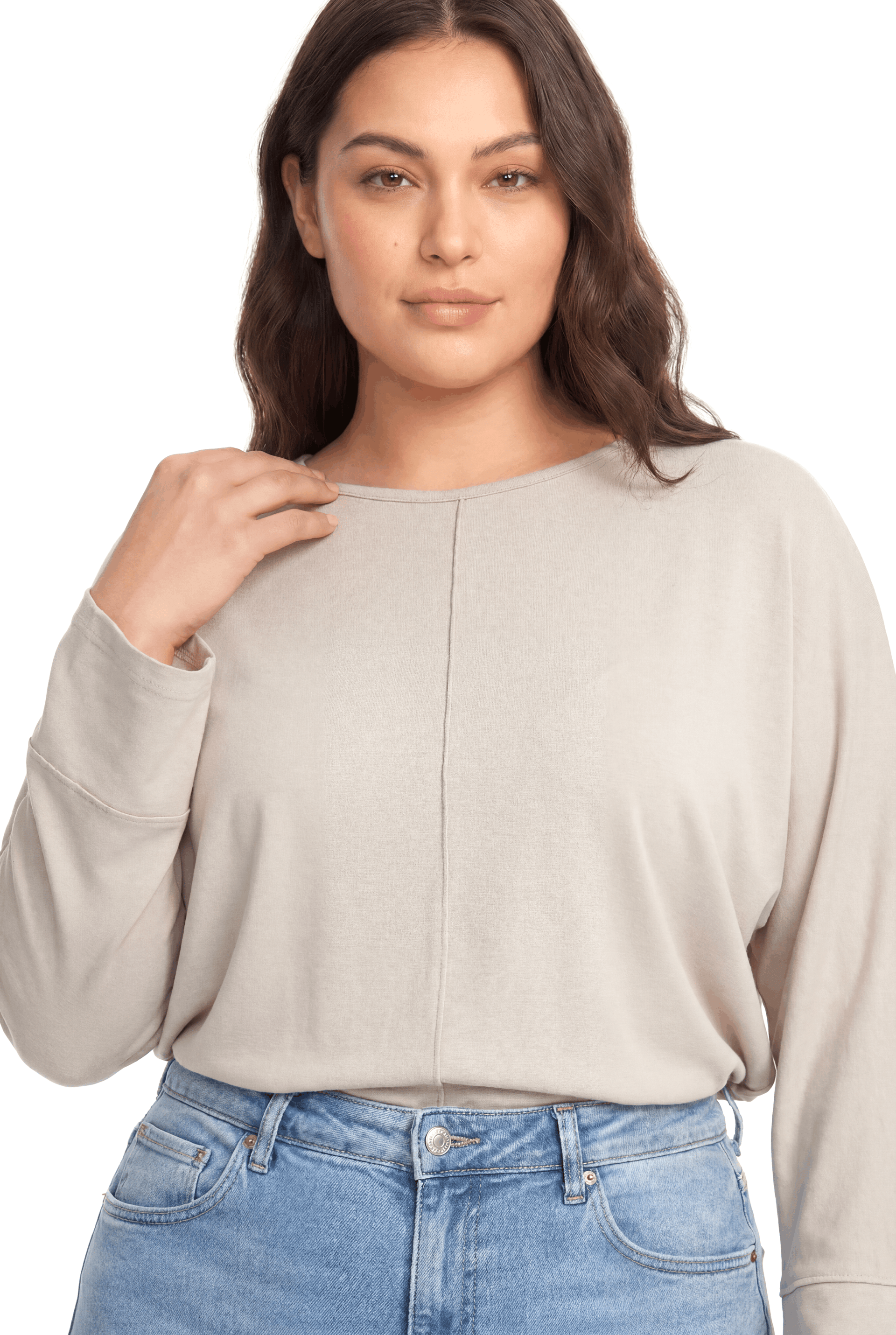 Dikiş Detaylı Modal Bluz-TAŞ