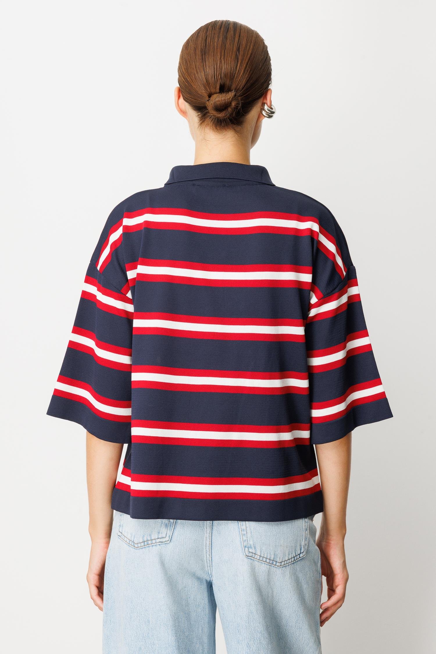 Düğme Detaylı Truvakar Kol Triko Kazak-LACI