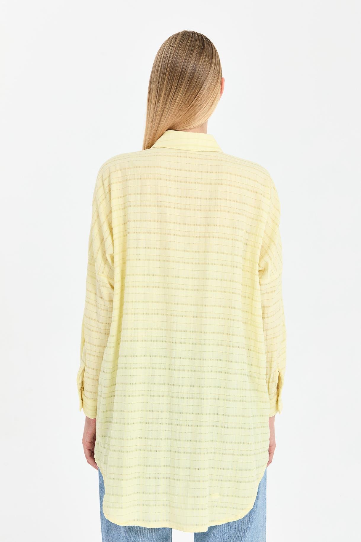 Ekose Coton Rahat Gömlek - SARI