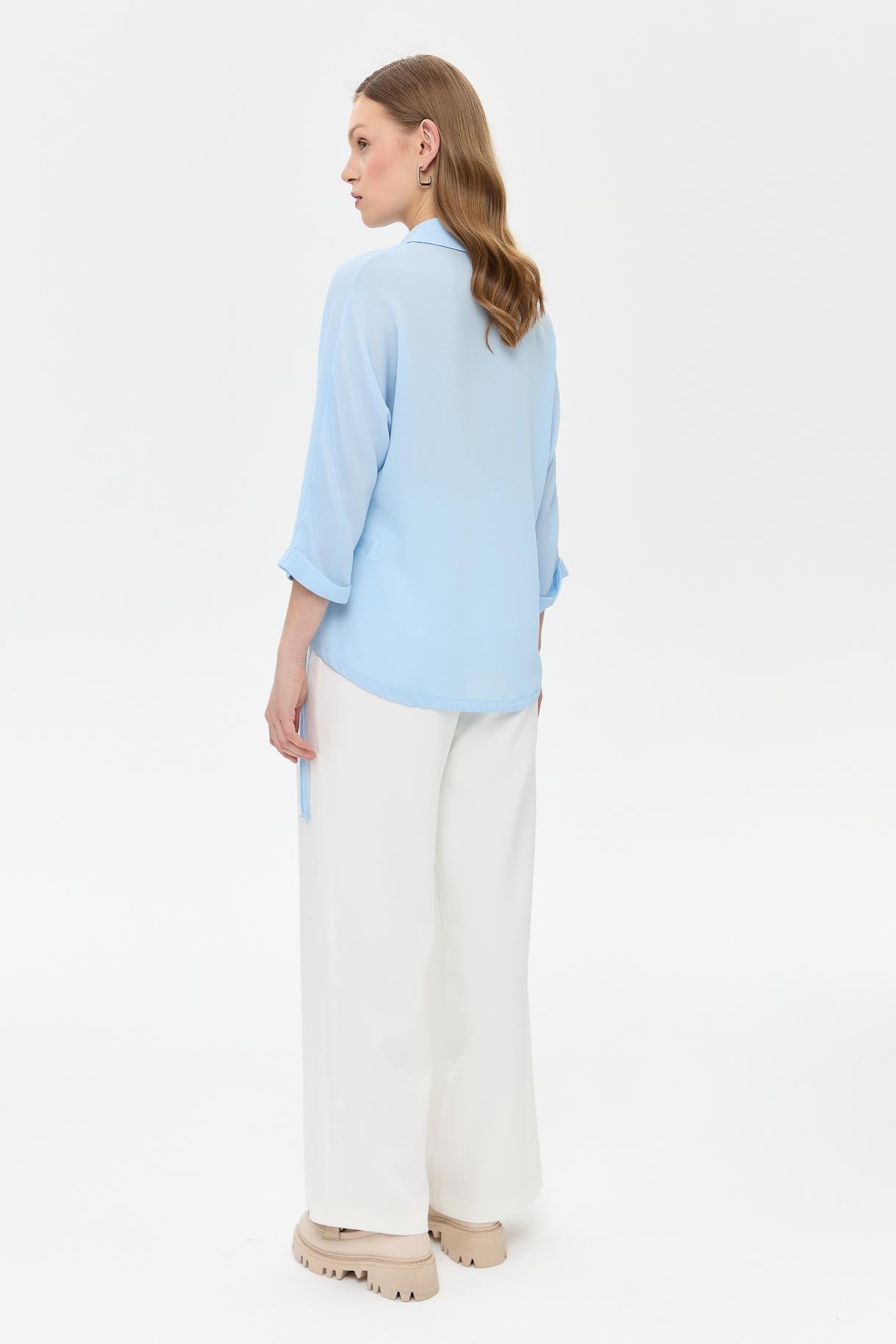 Etek Ucu Büzgülü Gömlek - A.MAVI